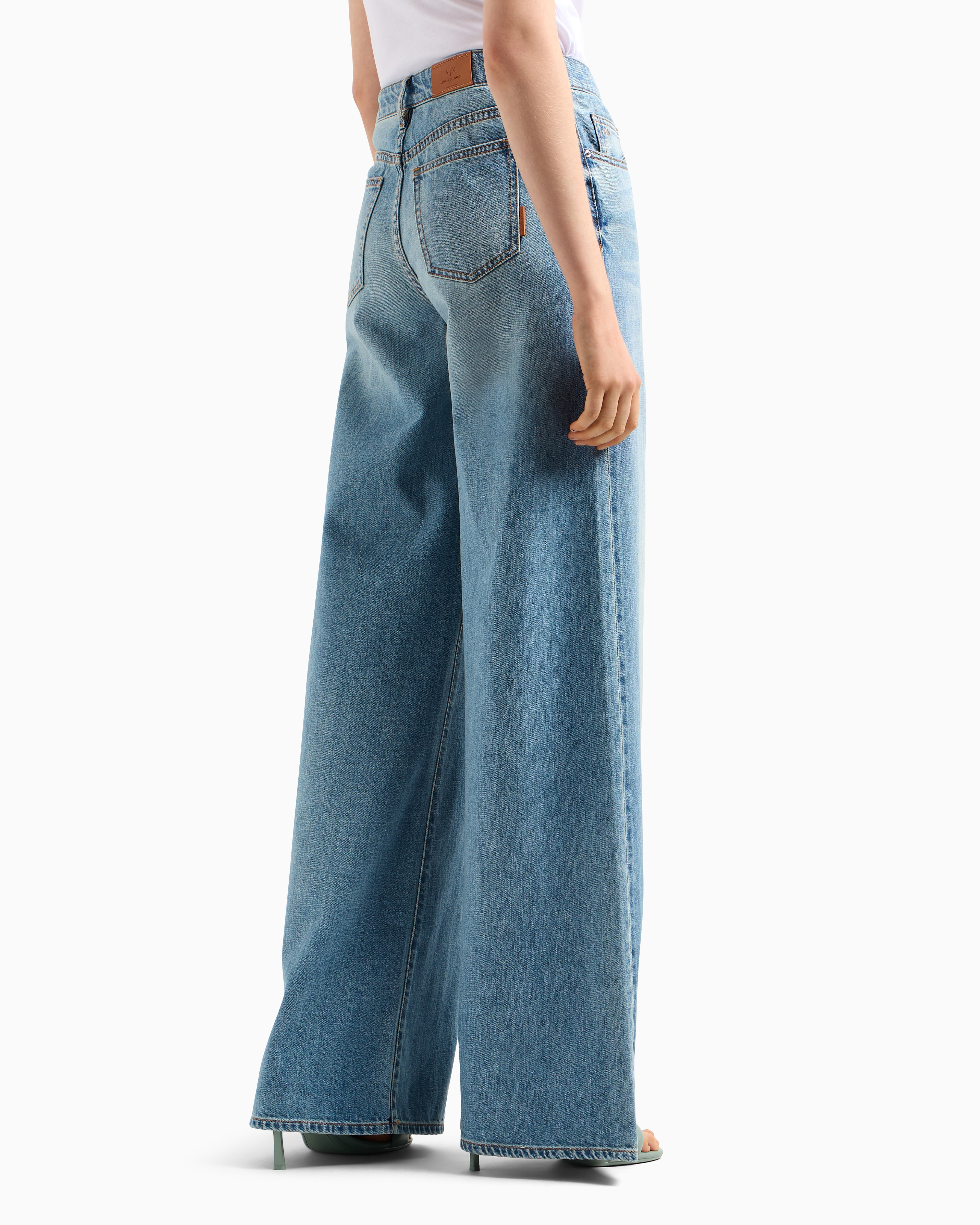 Relaxed fit jeans in stretch cotton denim | Armani Exchange