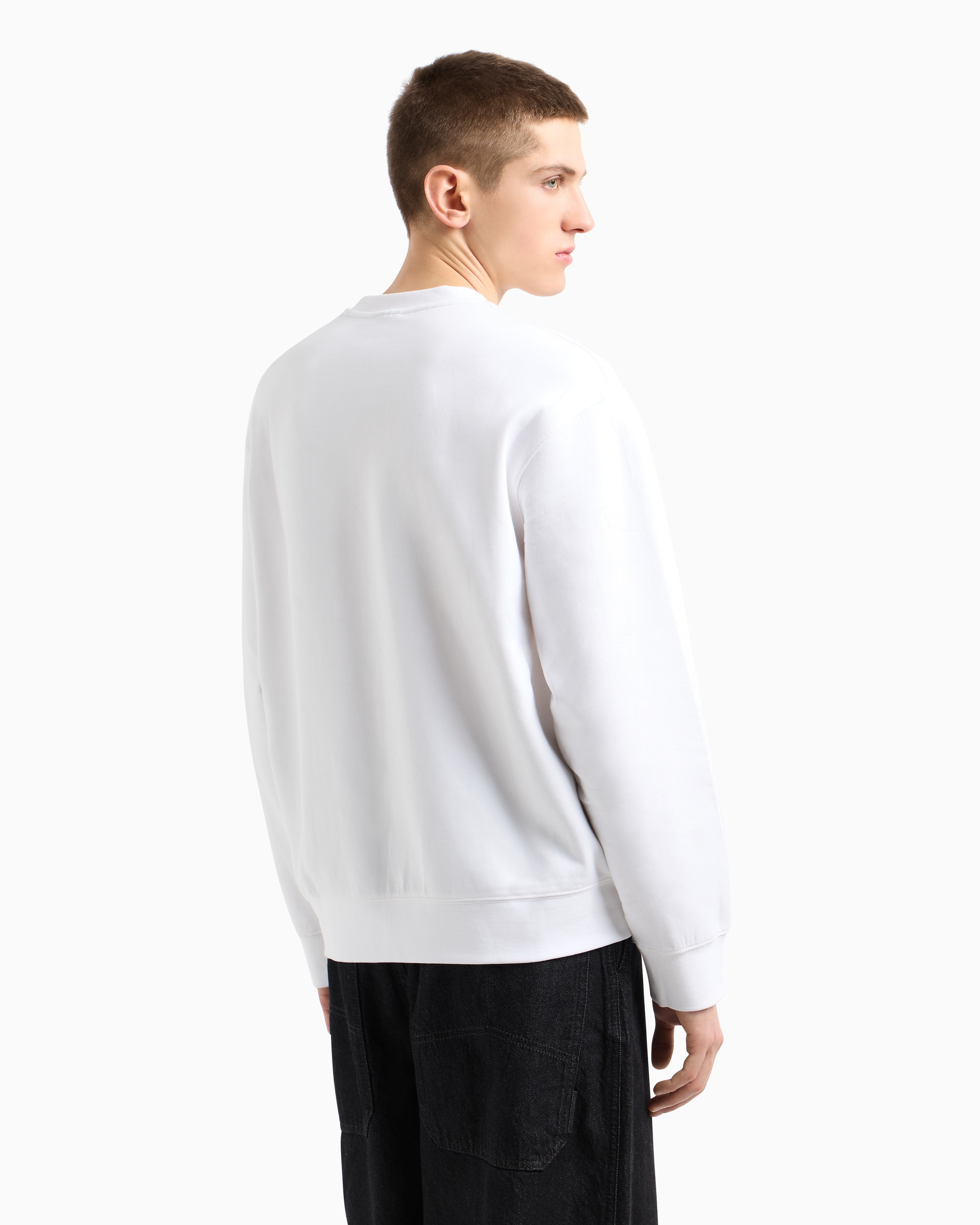 Armani Exchange - Lost sound crewneck sweatshirt, Man, White, Size: