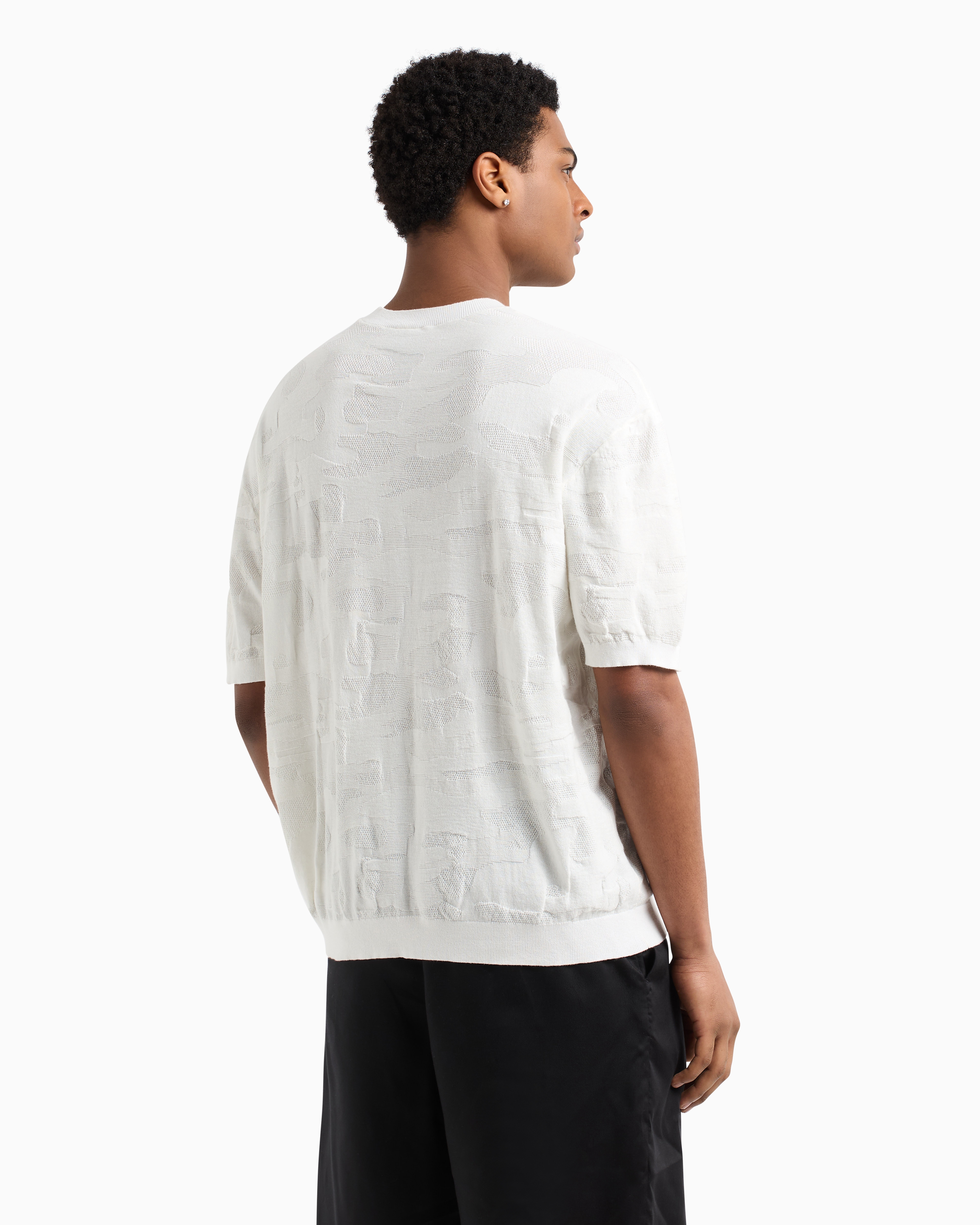 ジャカードカモフラージュ 半袖ニット | Armani Exchange