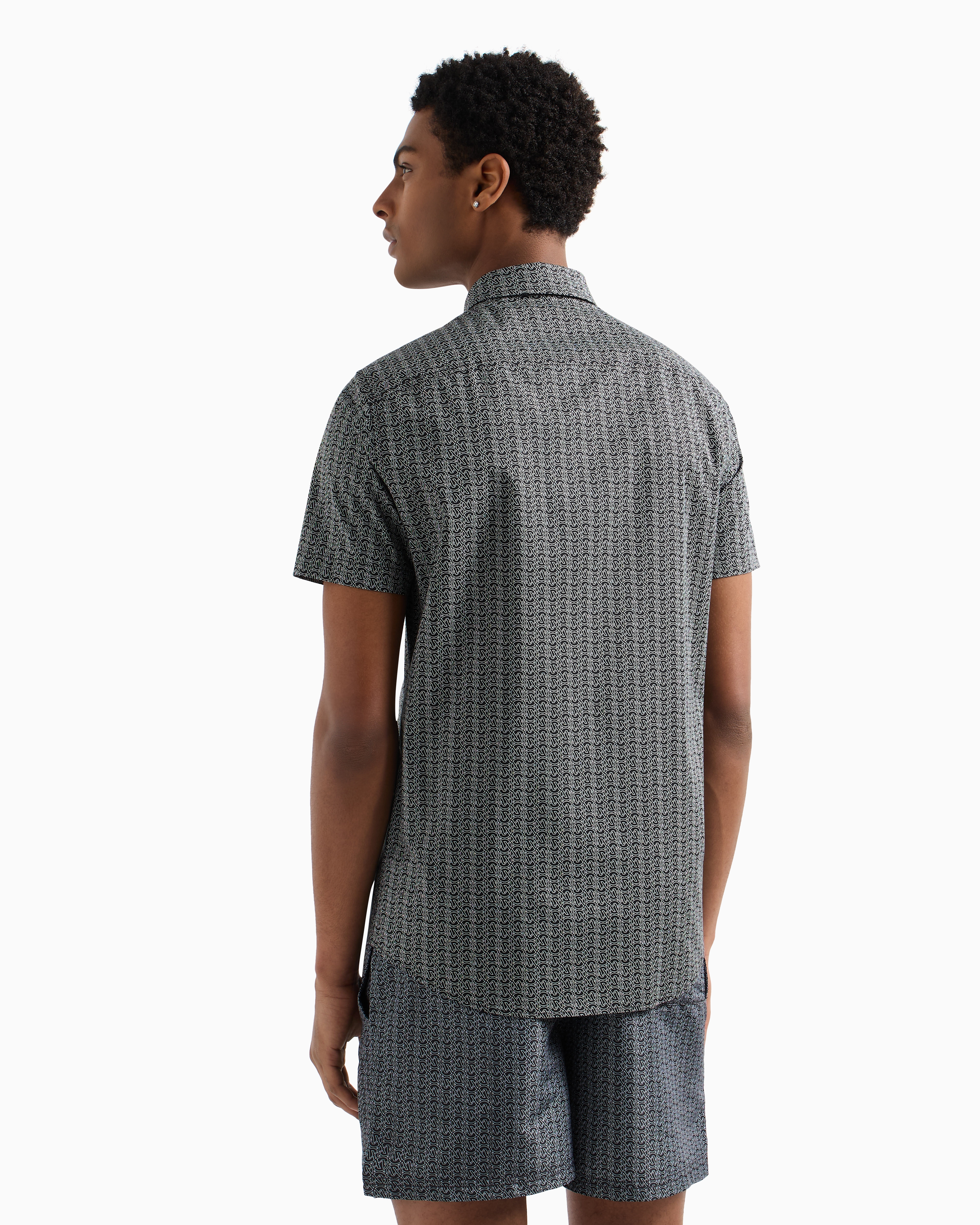 Armani Exchange - Slim fit short sleeve shirt, Man, Black, Size: