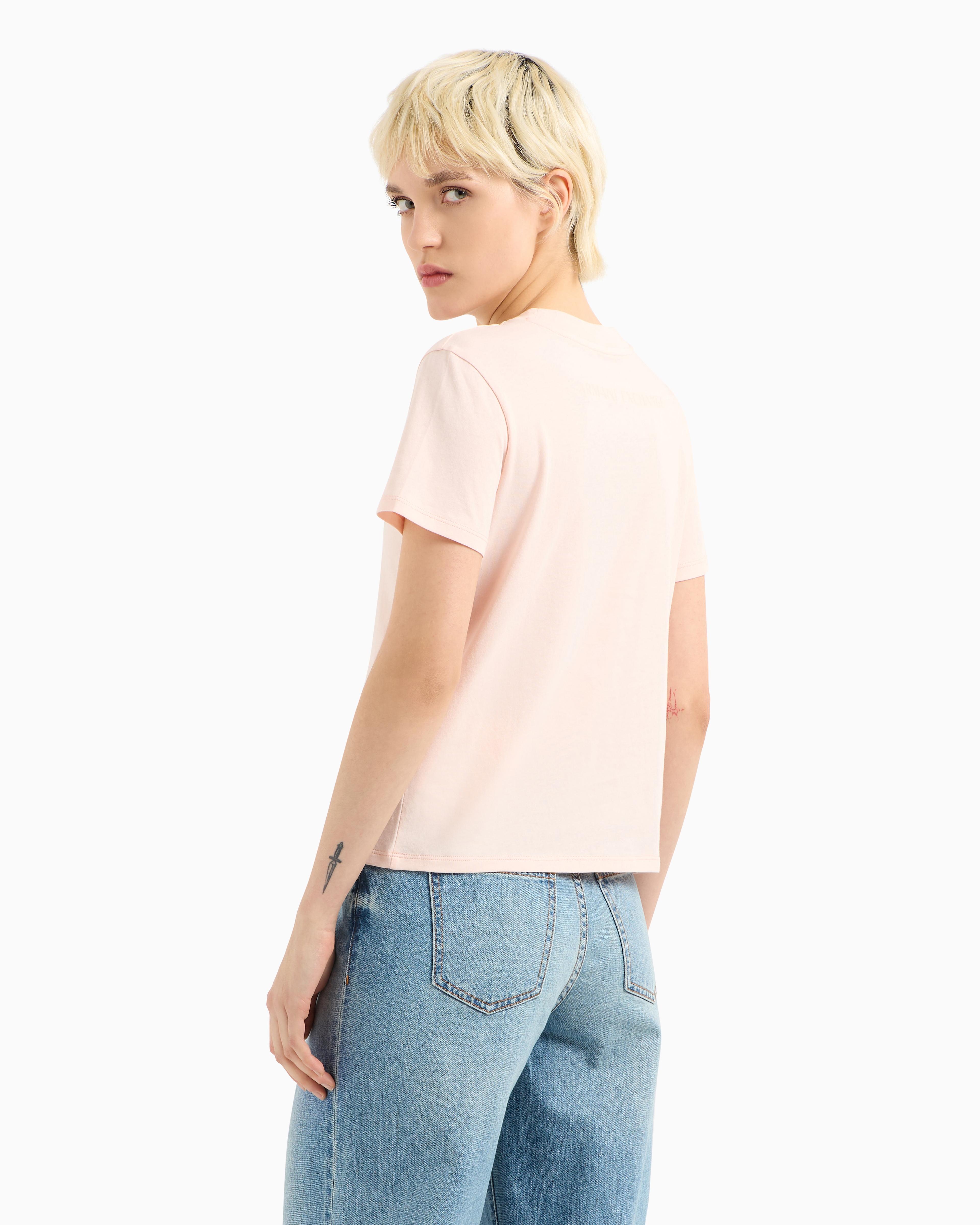 Armani Exchange Regular Fit T-shirts In Pink