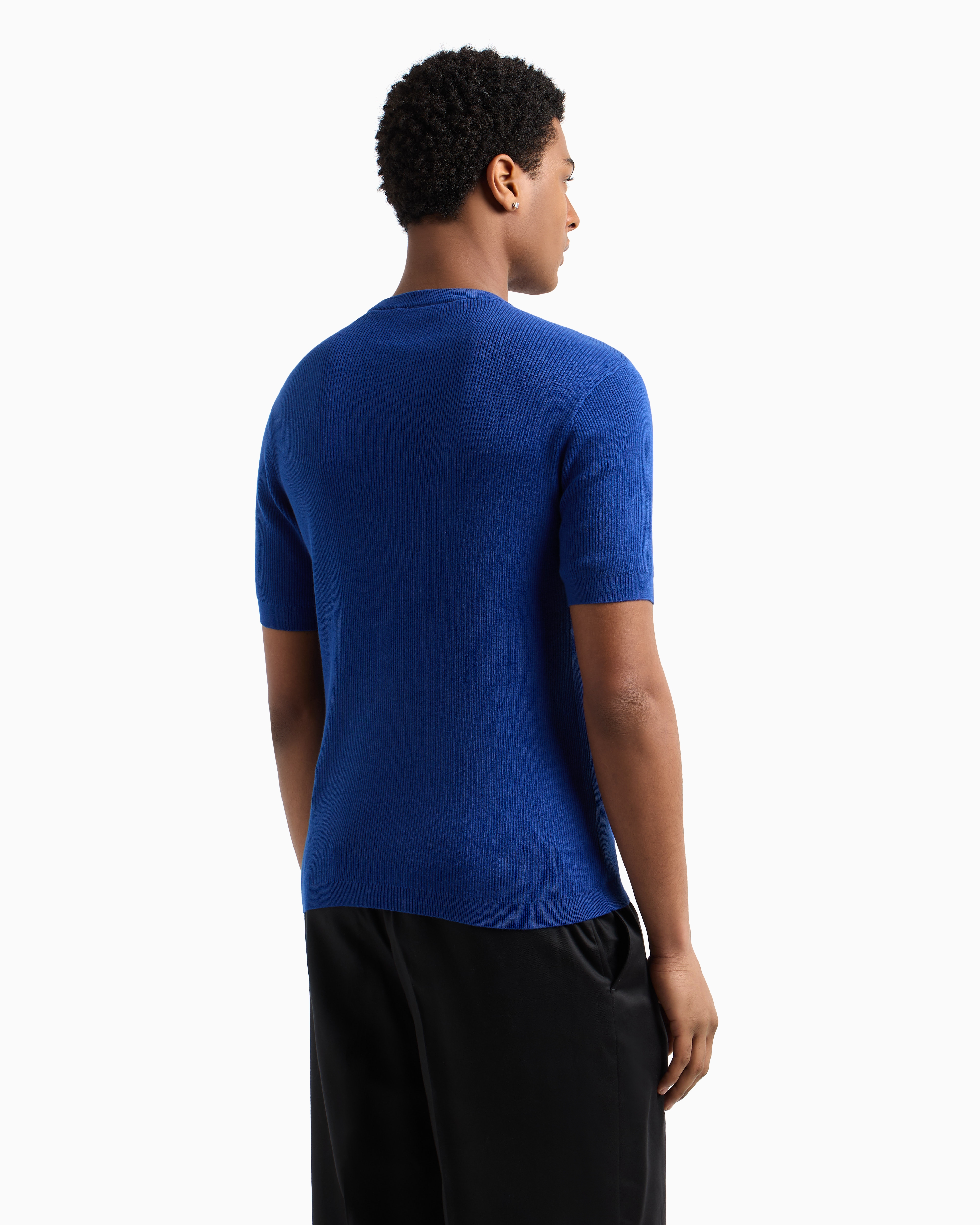 Armani Exchange Knitted Tops In Blue