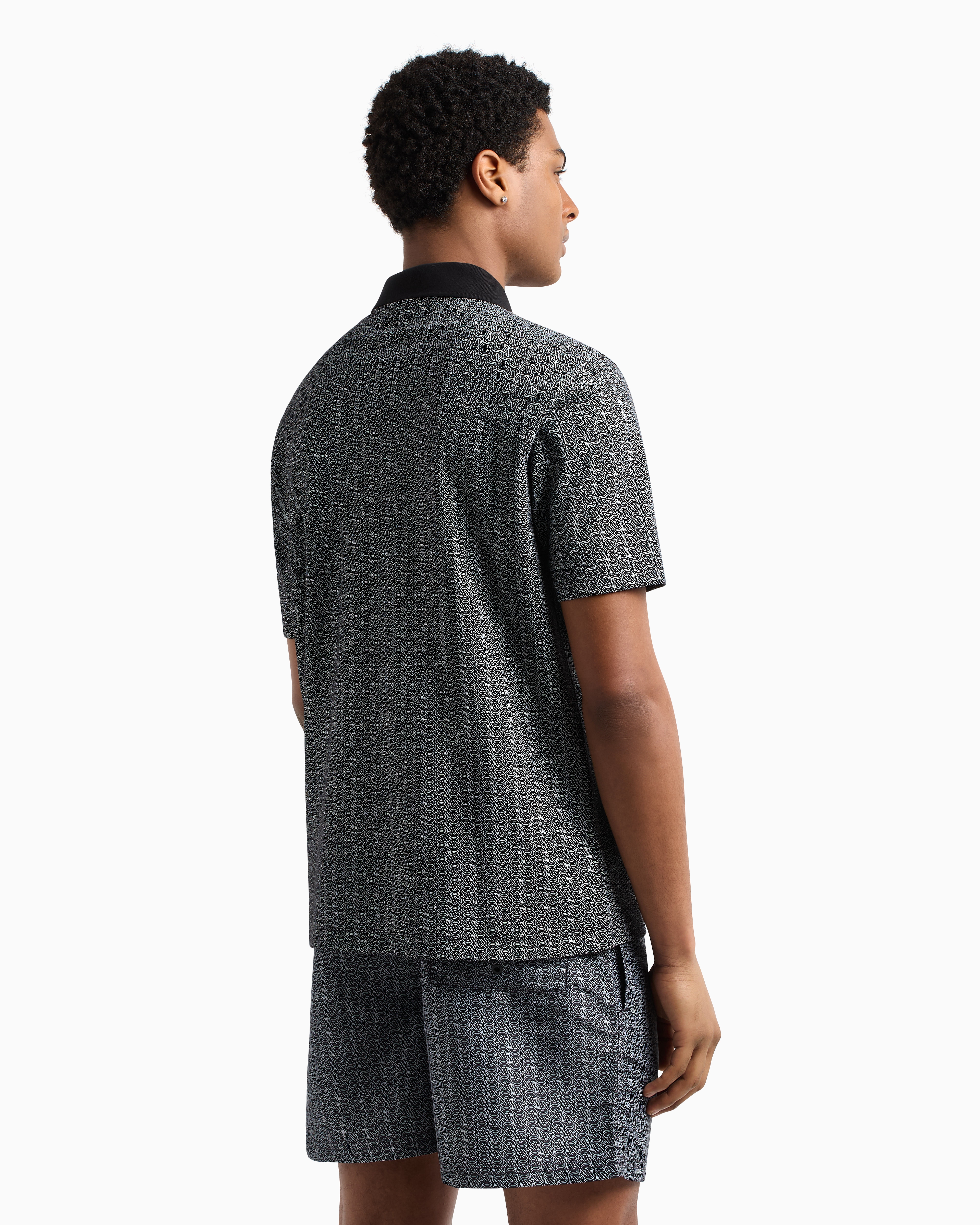 Armani Exchange - Regular fit polo shirt stretch jersey, Man, Black, Size: