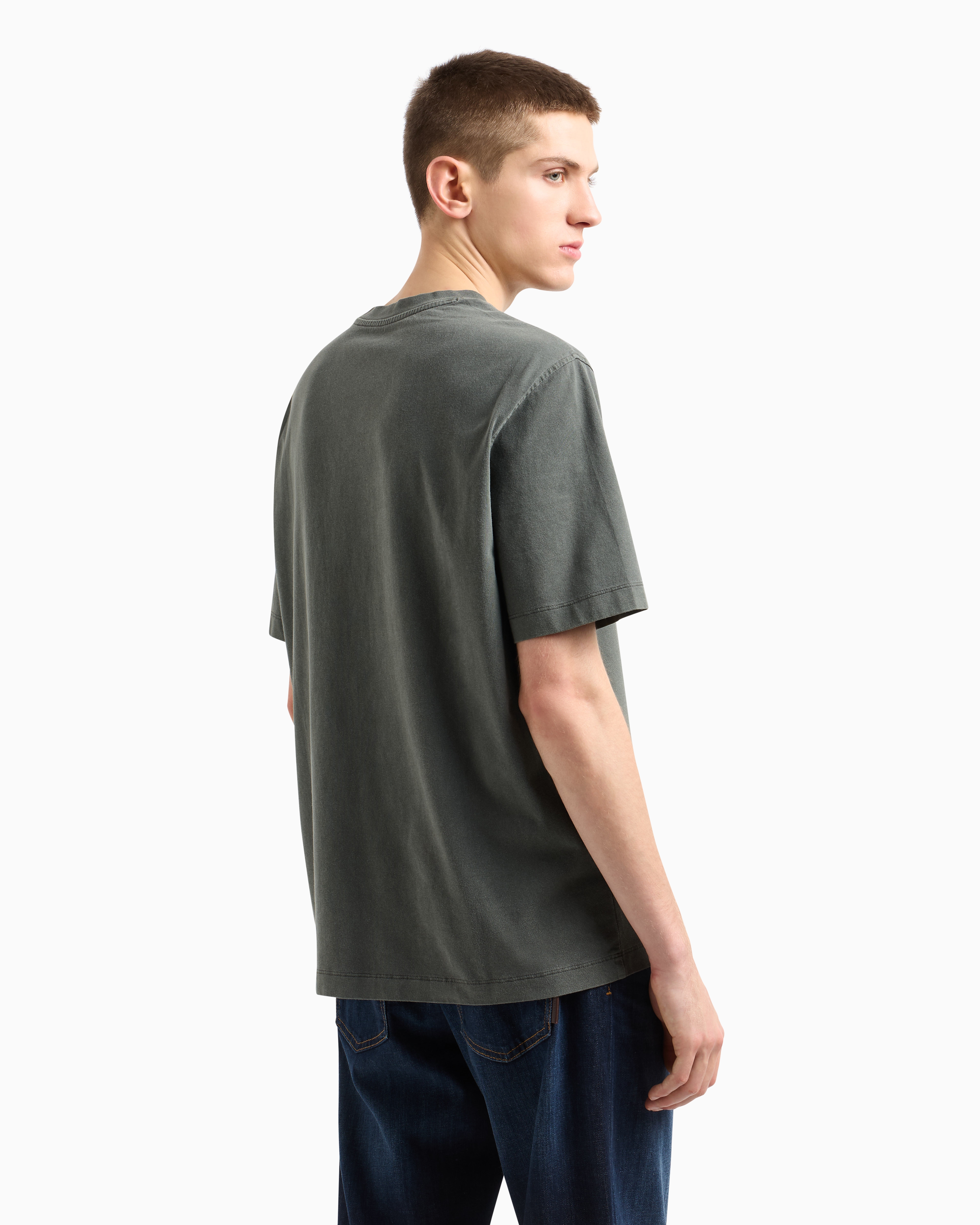 Armani Exchange - Regular fit T-shirt used cotton, Man, Green, Size: