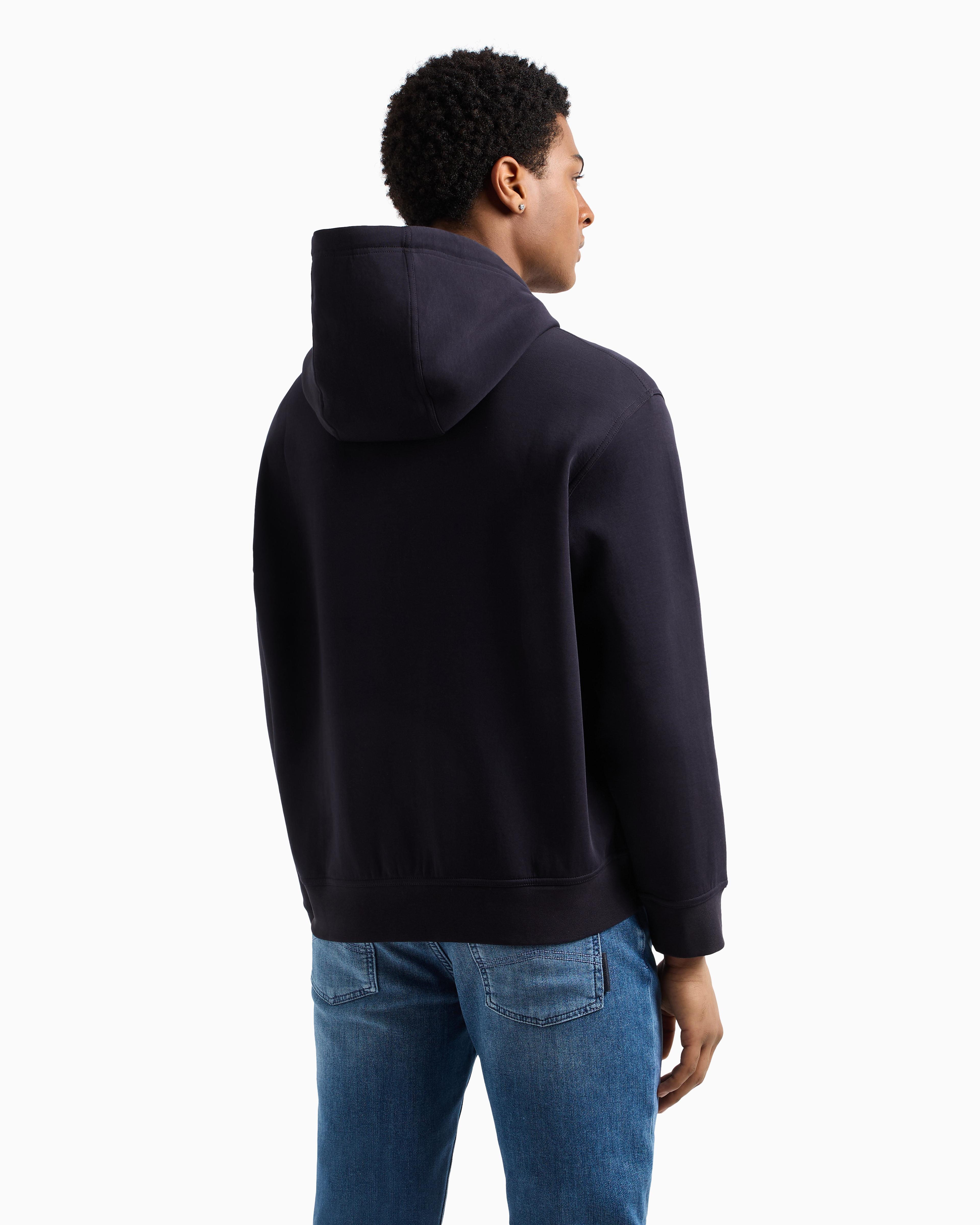 Armani Exchange Zip-up Sweatshirts In Navy Blue