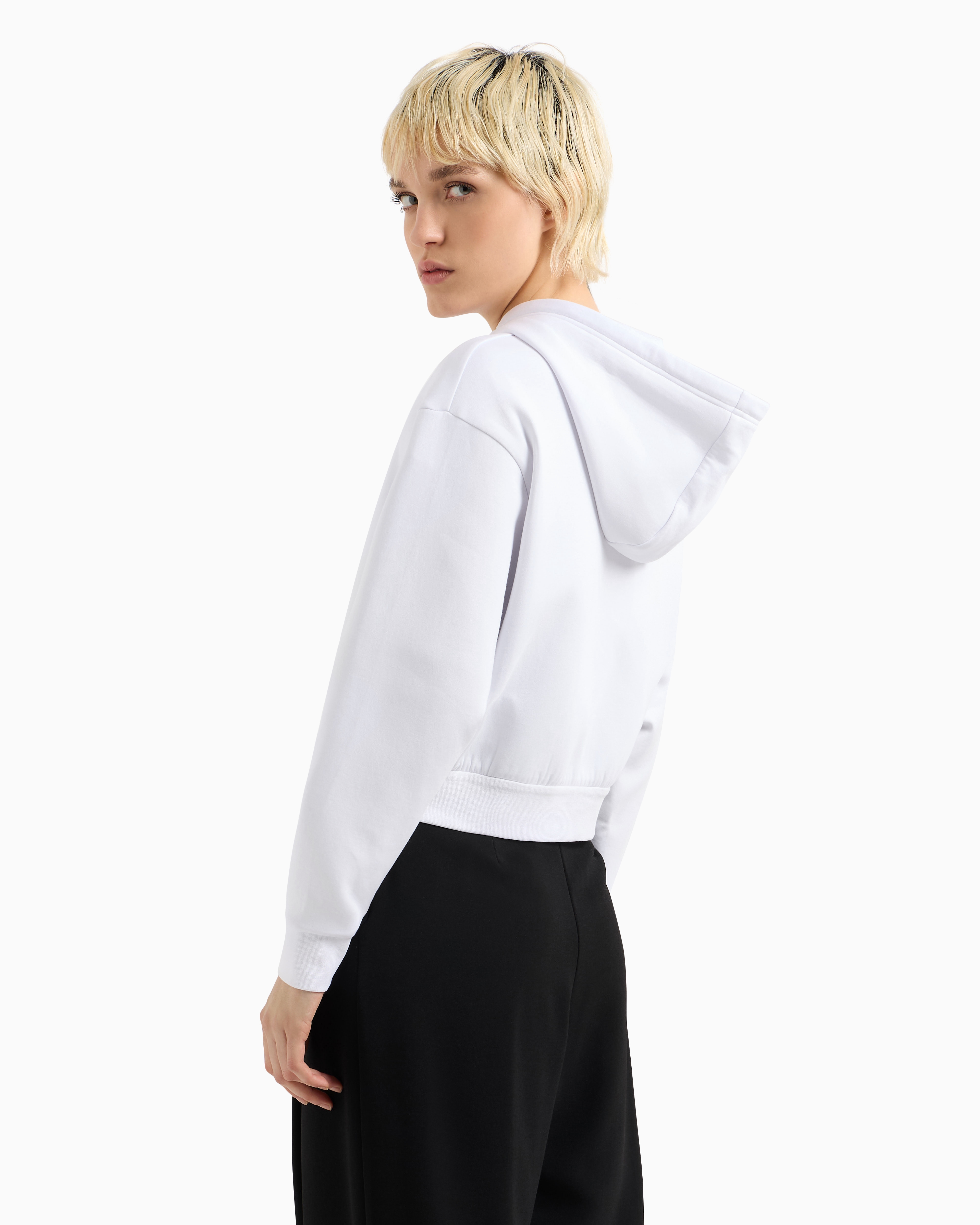 Armani Exchange Logo-embroidered Zip-up Sweatshirt In White
