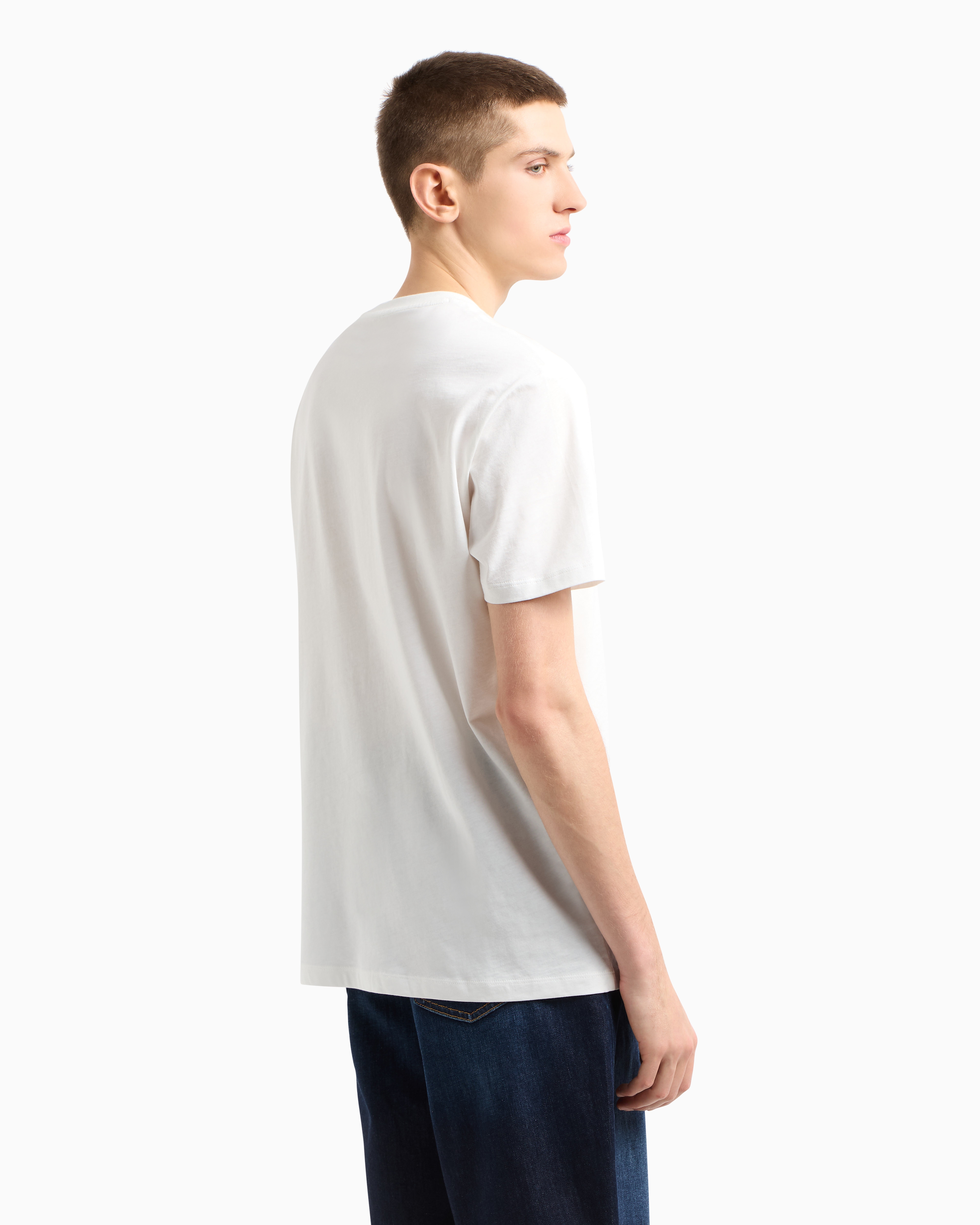Armani Exchange - Regular fit T-shirt with maxi logo, Man, White, Size: