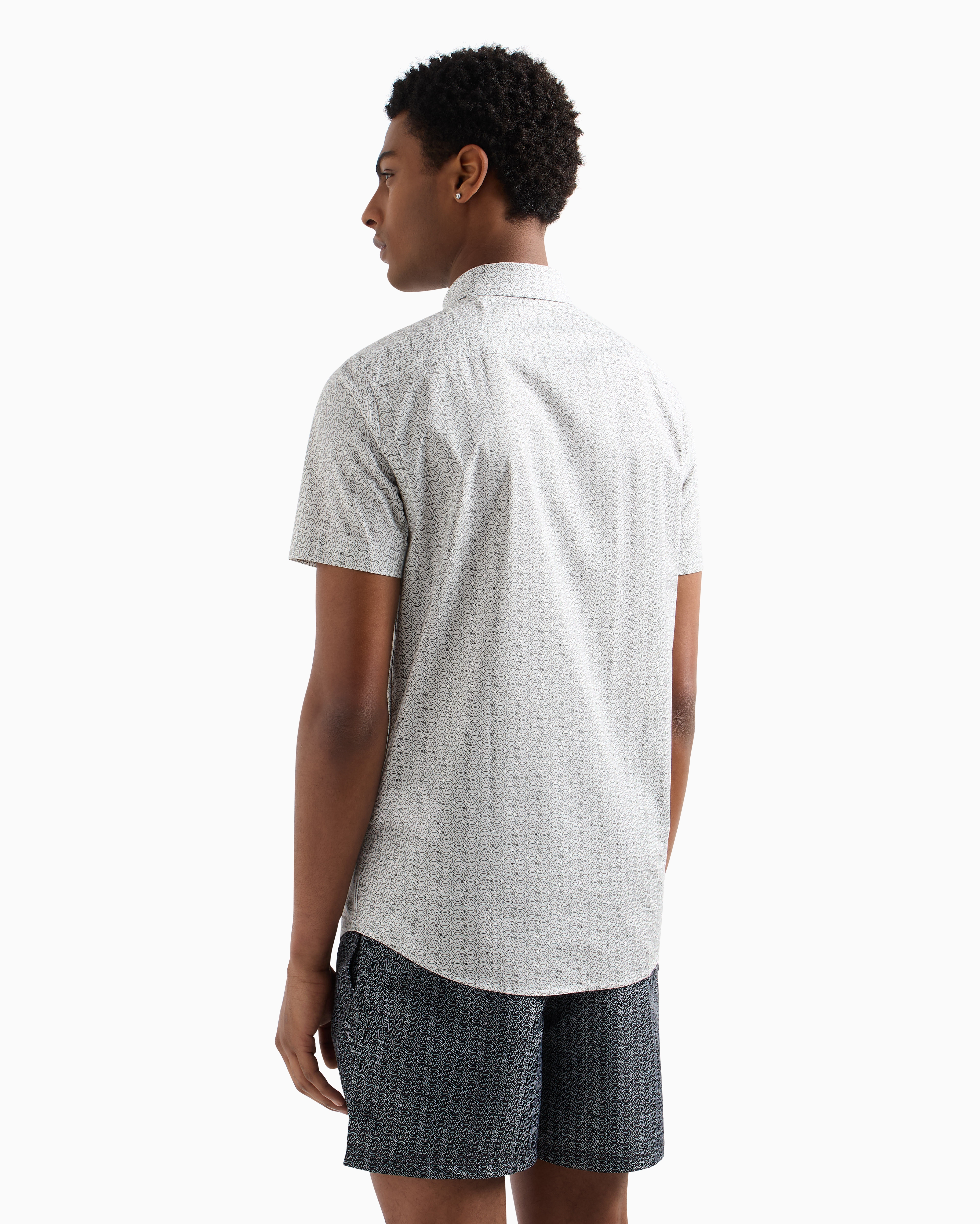 Armani Exchange - Slim fit short sleeve shirt, Man, White, Size: