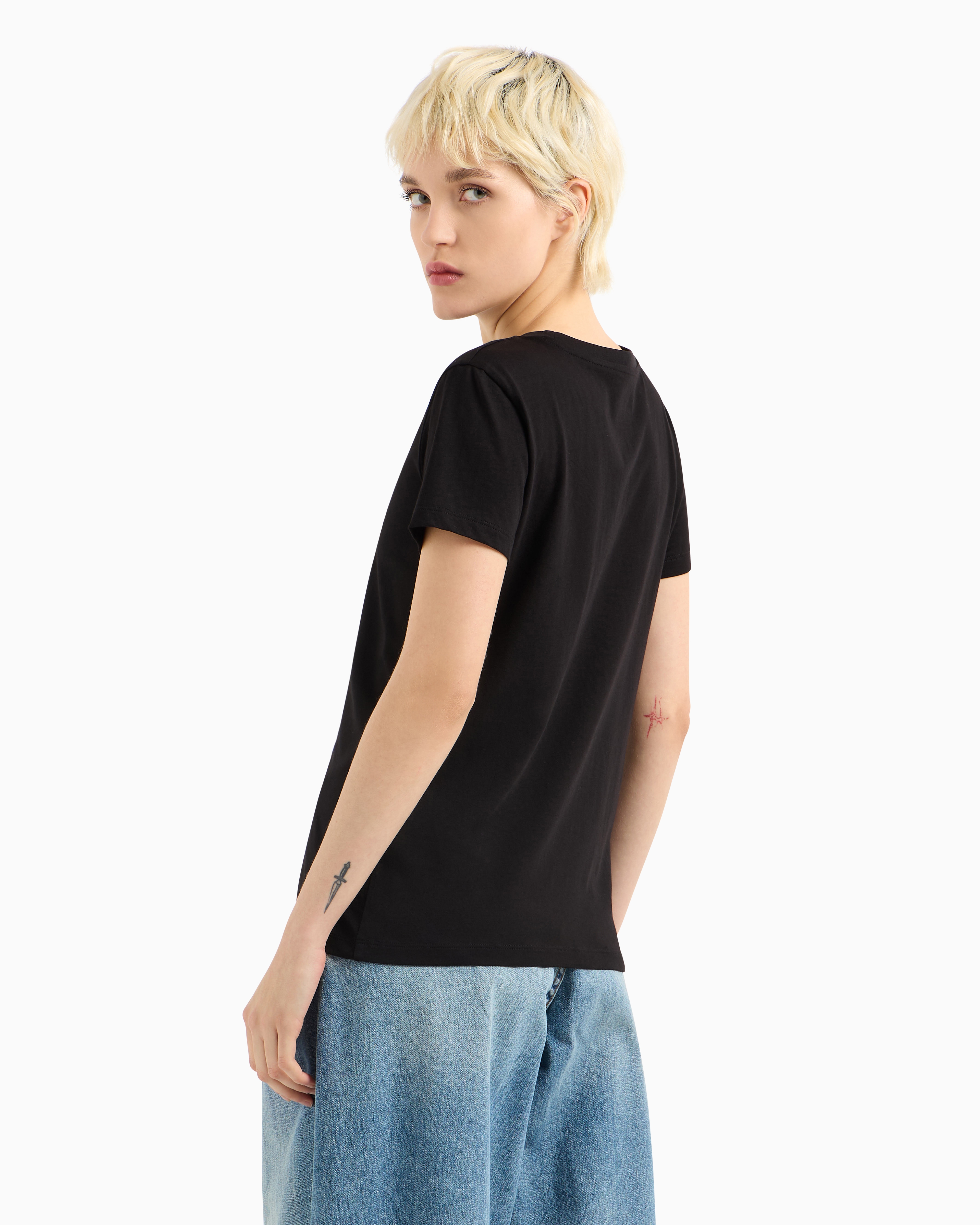 Armani Exchange Regular Fit T-shirts In Black