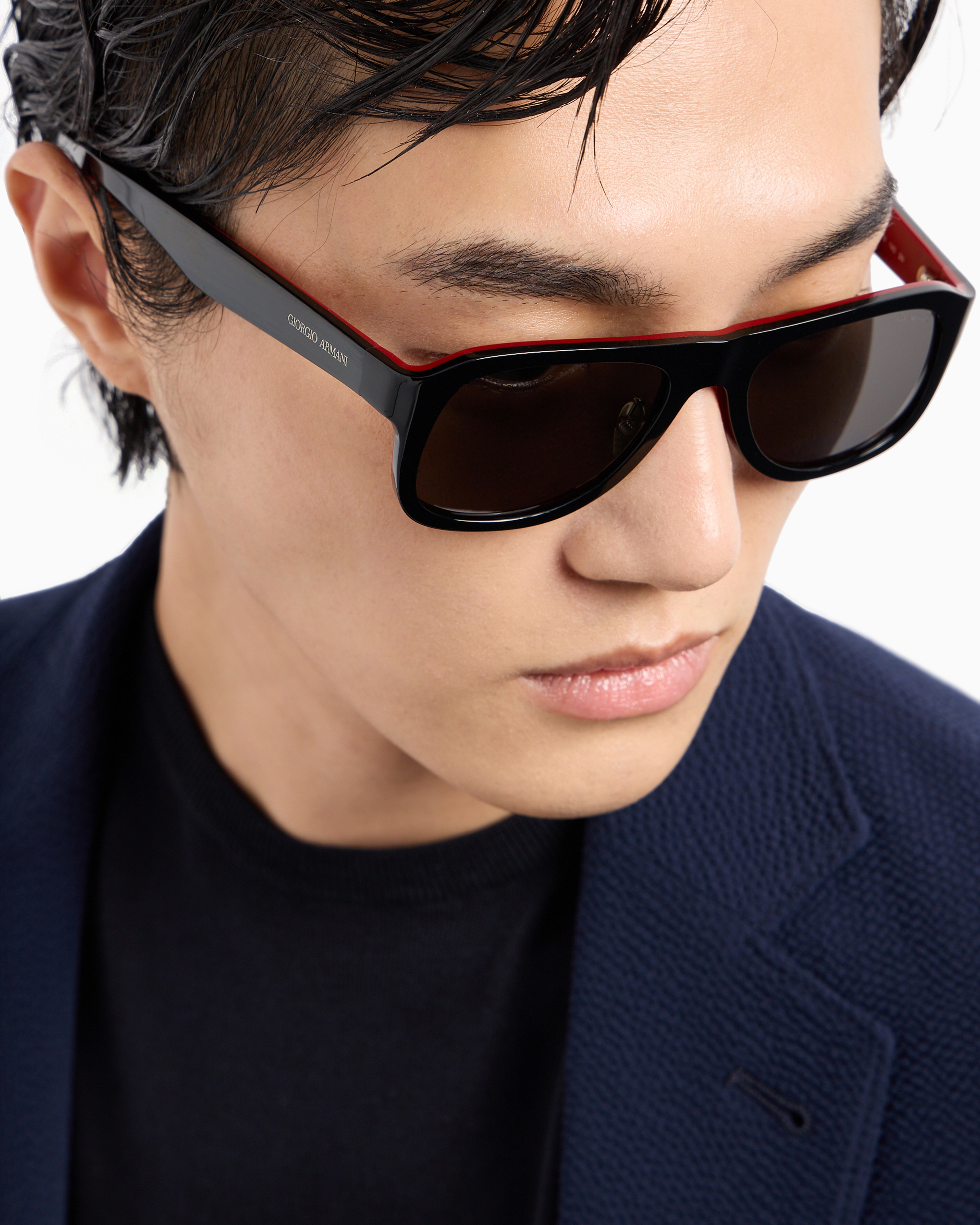 Men's rectangular glasses | Giorgio Armani