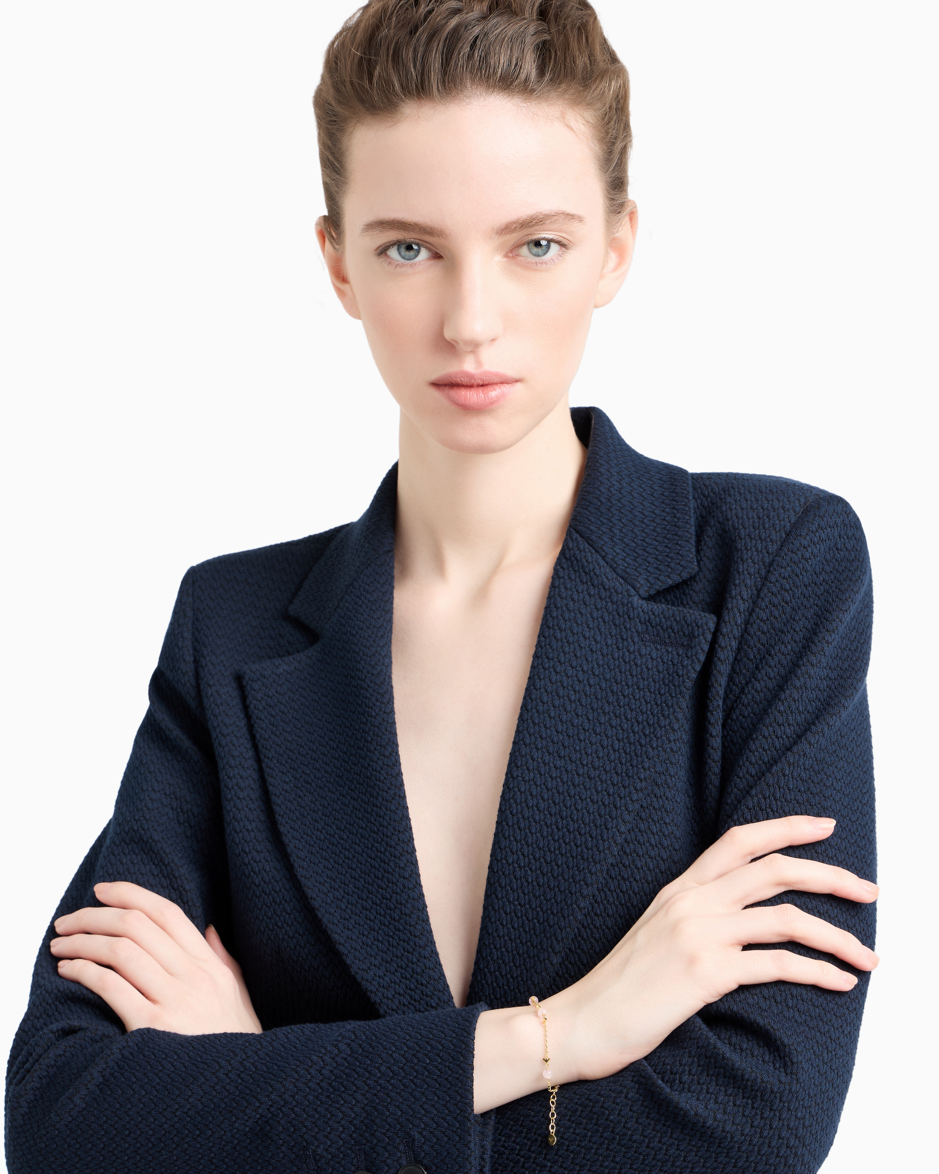 EMPORIO ARMANI GOLD-TONE BRASS STATION BRACELET