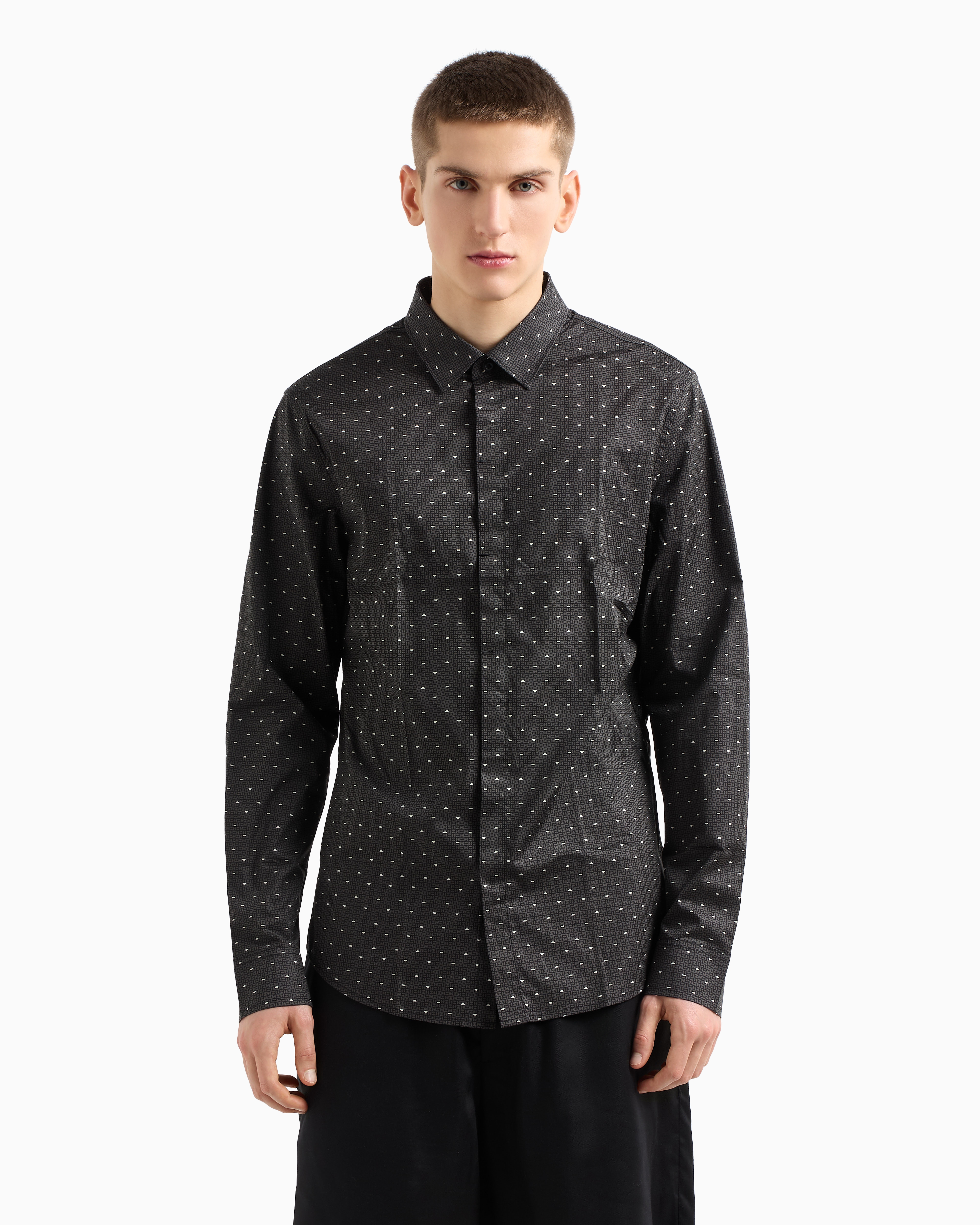 Armani Exchange Classic Shirts In Black