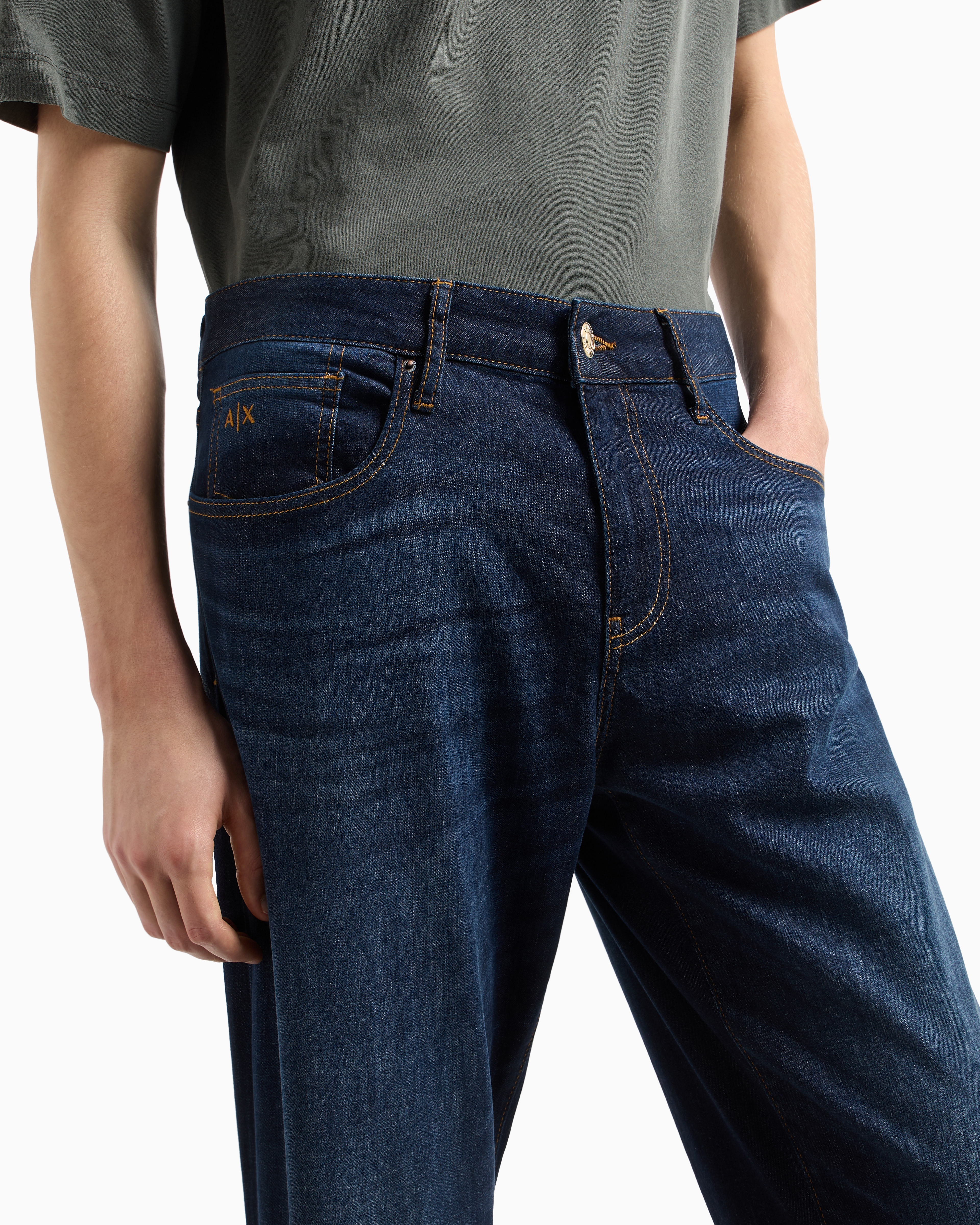 Armani Exchange -  J13 slim fit jeans cotton denim, Man, Blue, Size: