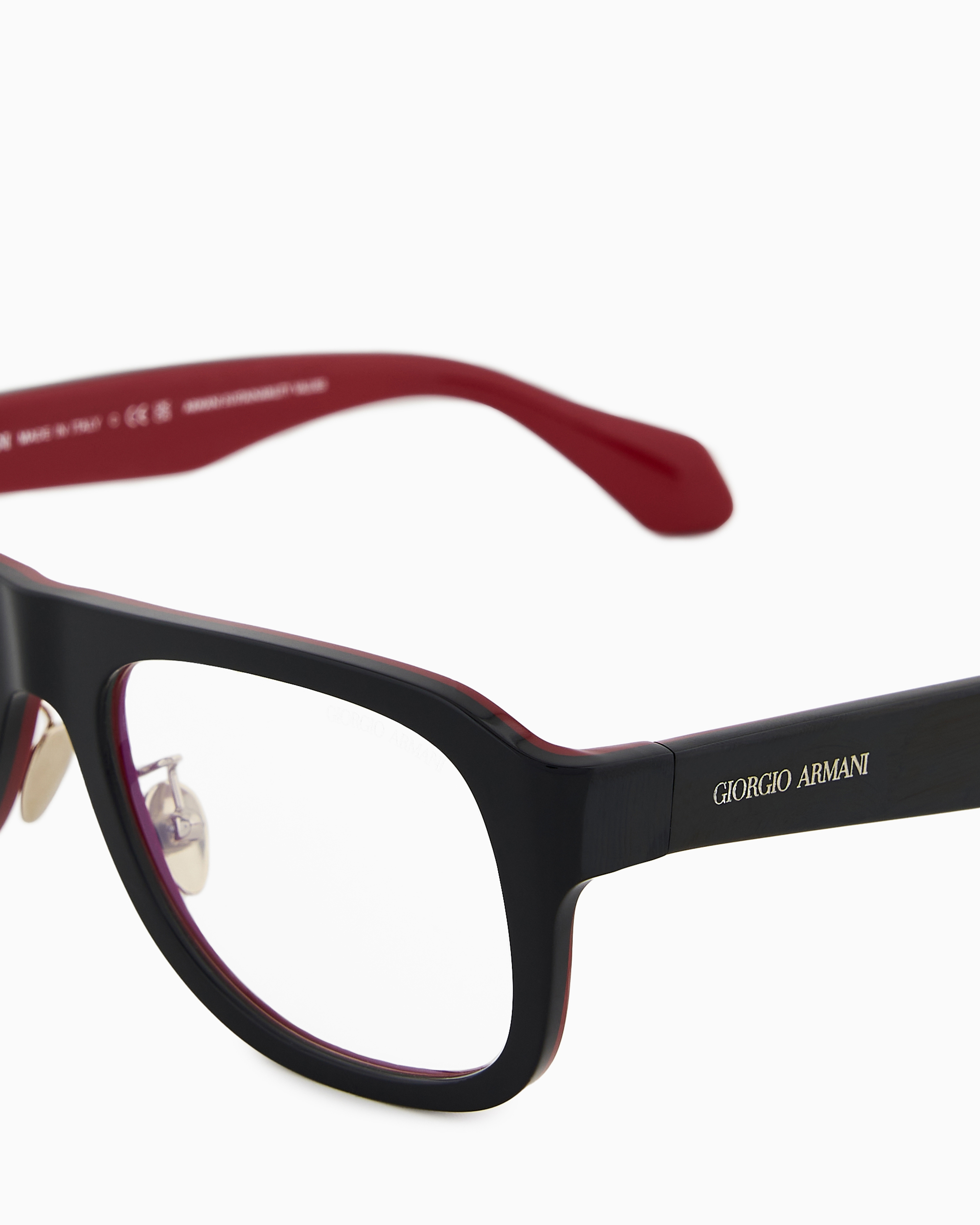 Giorgio Armani Men's Rectangular Glasses In Black