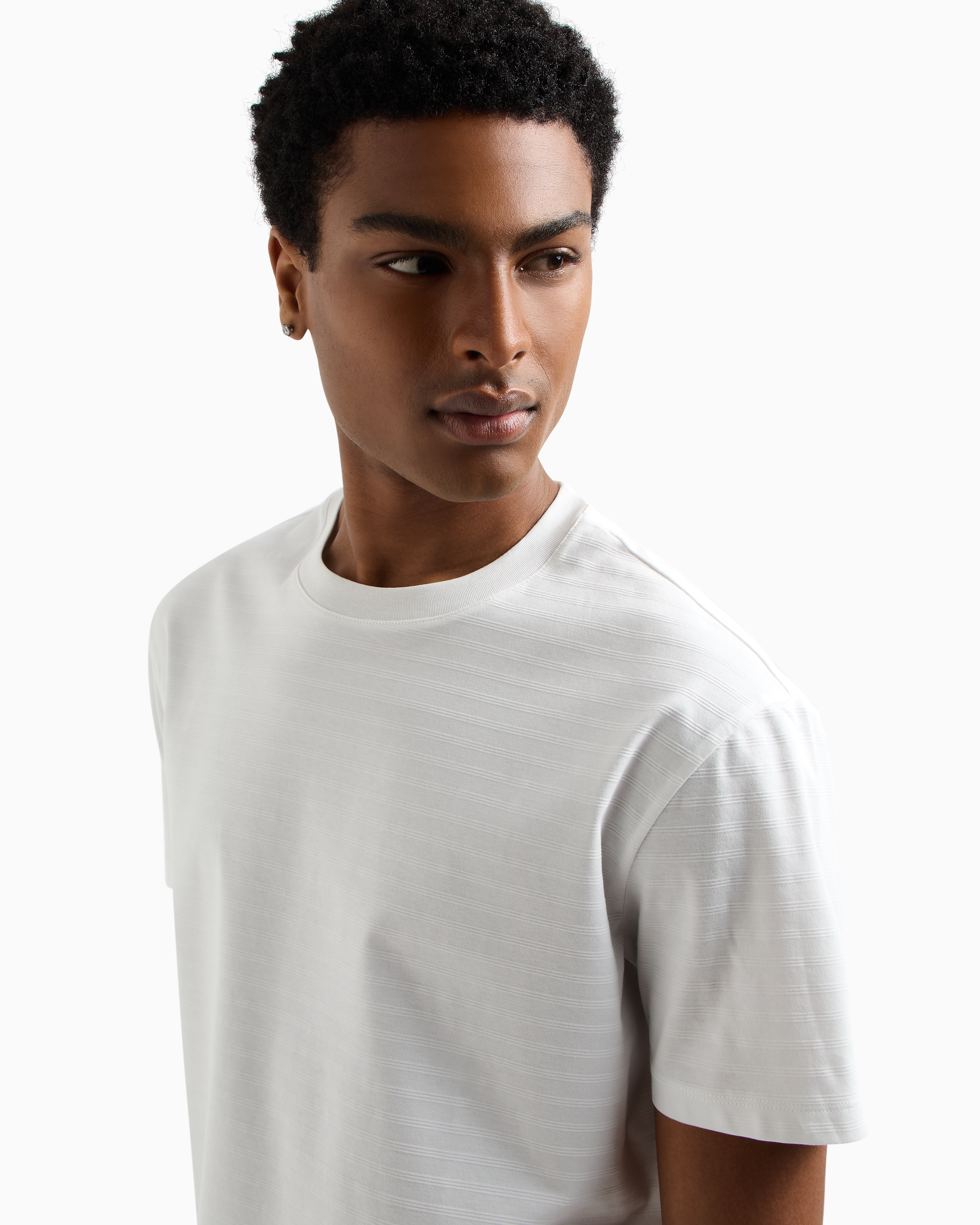 Armani Exchange Patterned Short-sleeved Shirt In White