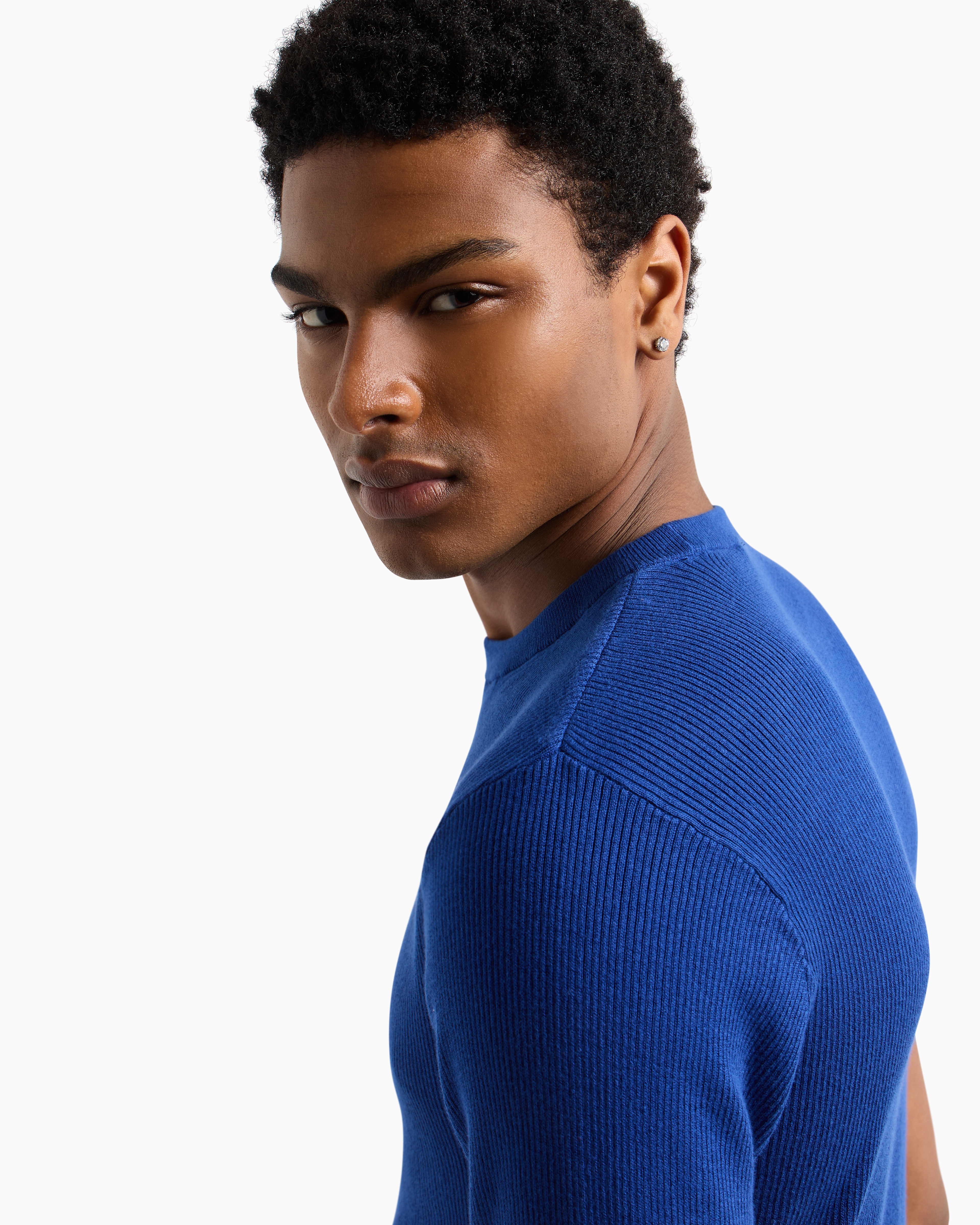 Armani Exchange Knitted Tops In Blue