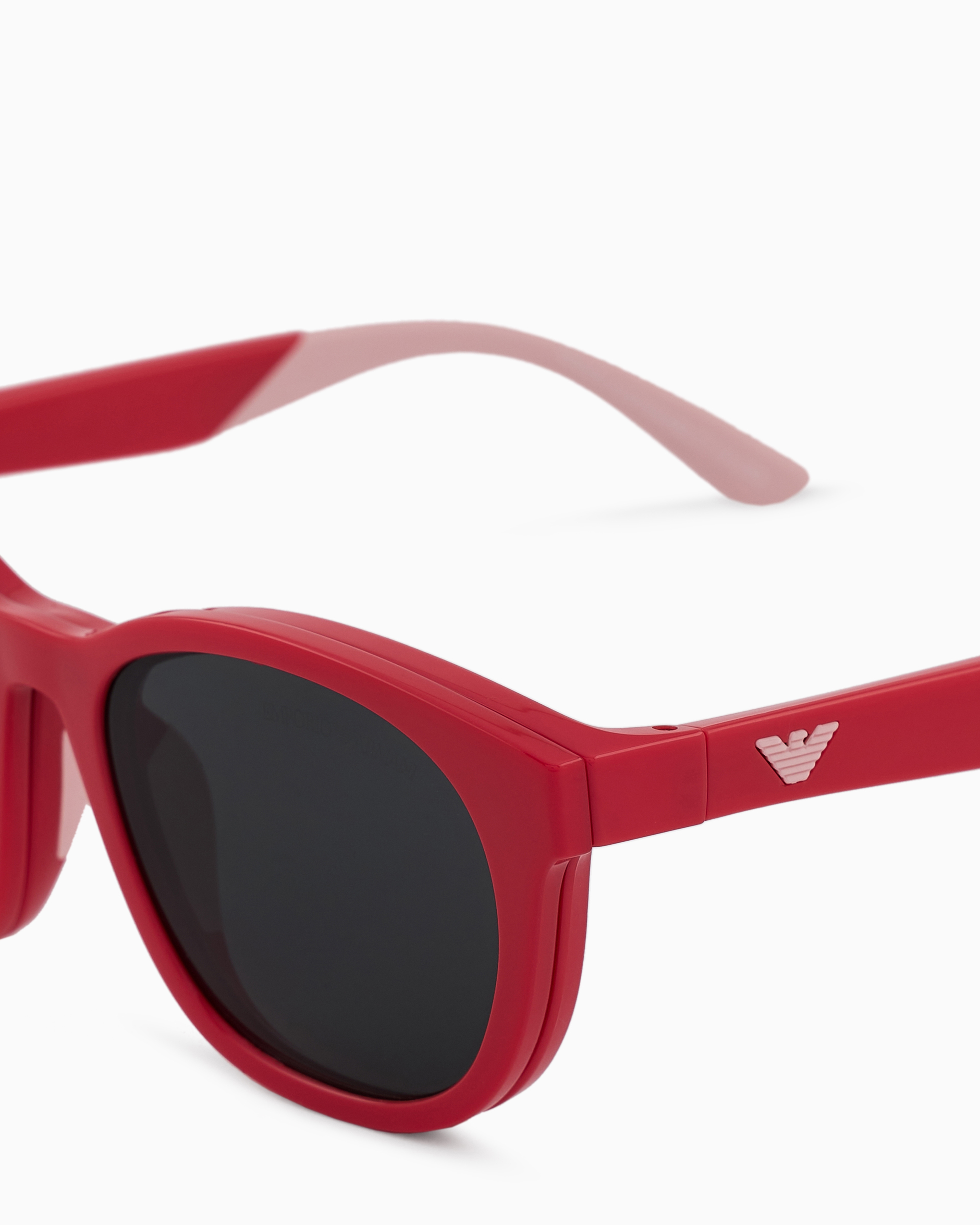 Emporio Armani - Panto-shaped junior sunglasses with clip-on lenses, Boy, Red, Size: 47L