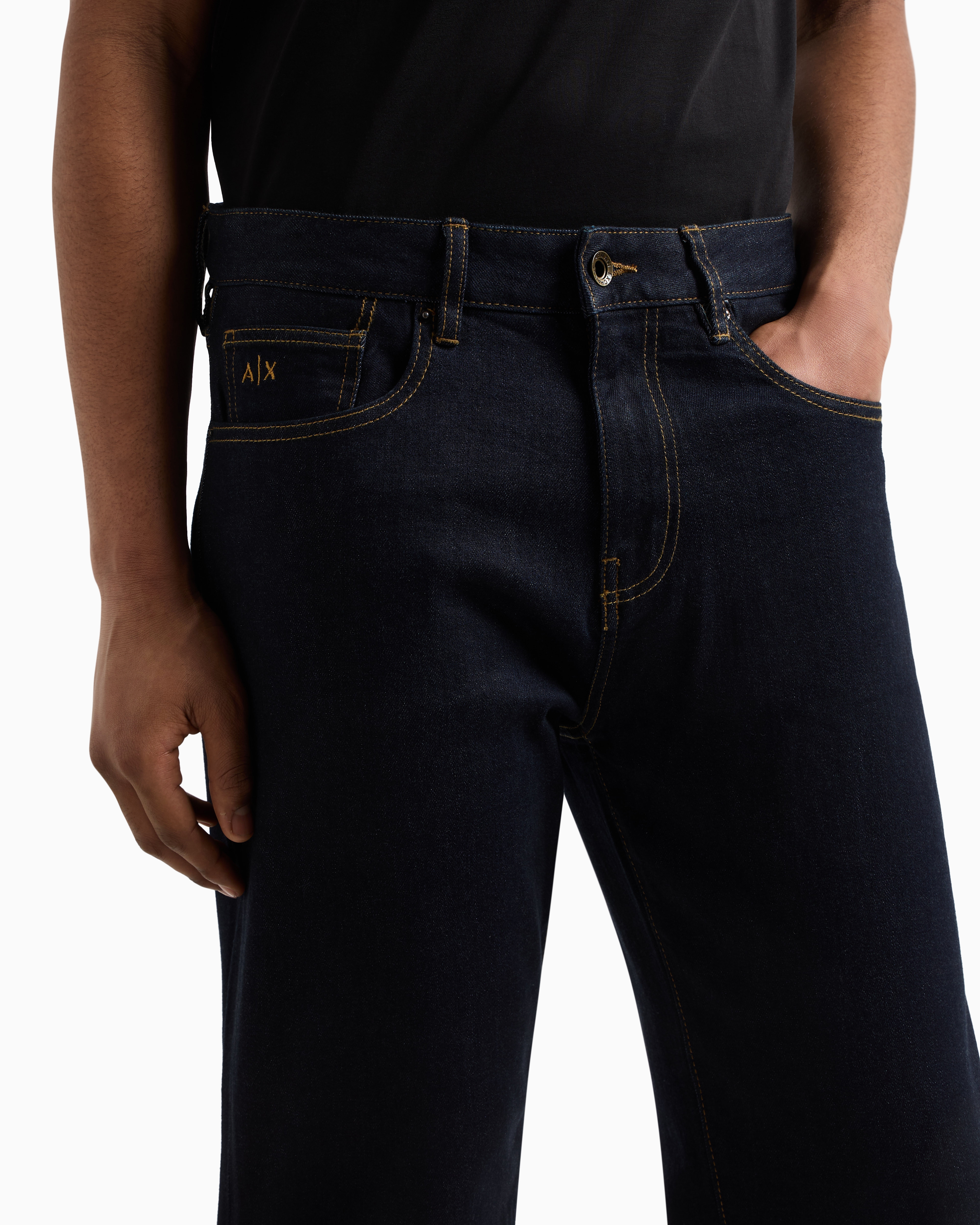 Armani Exchange - J13 slim fit jeans cotton denim with contrast stitching, Man, Blue, Size: