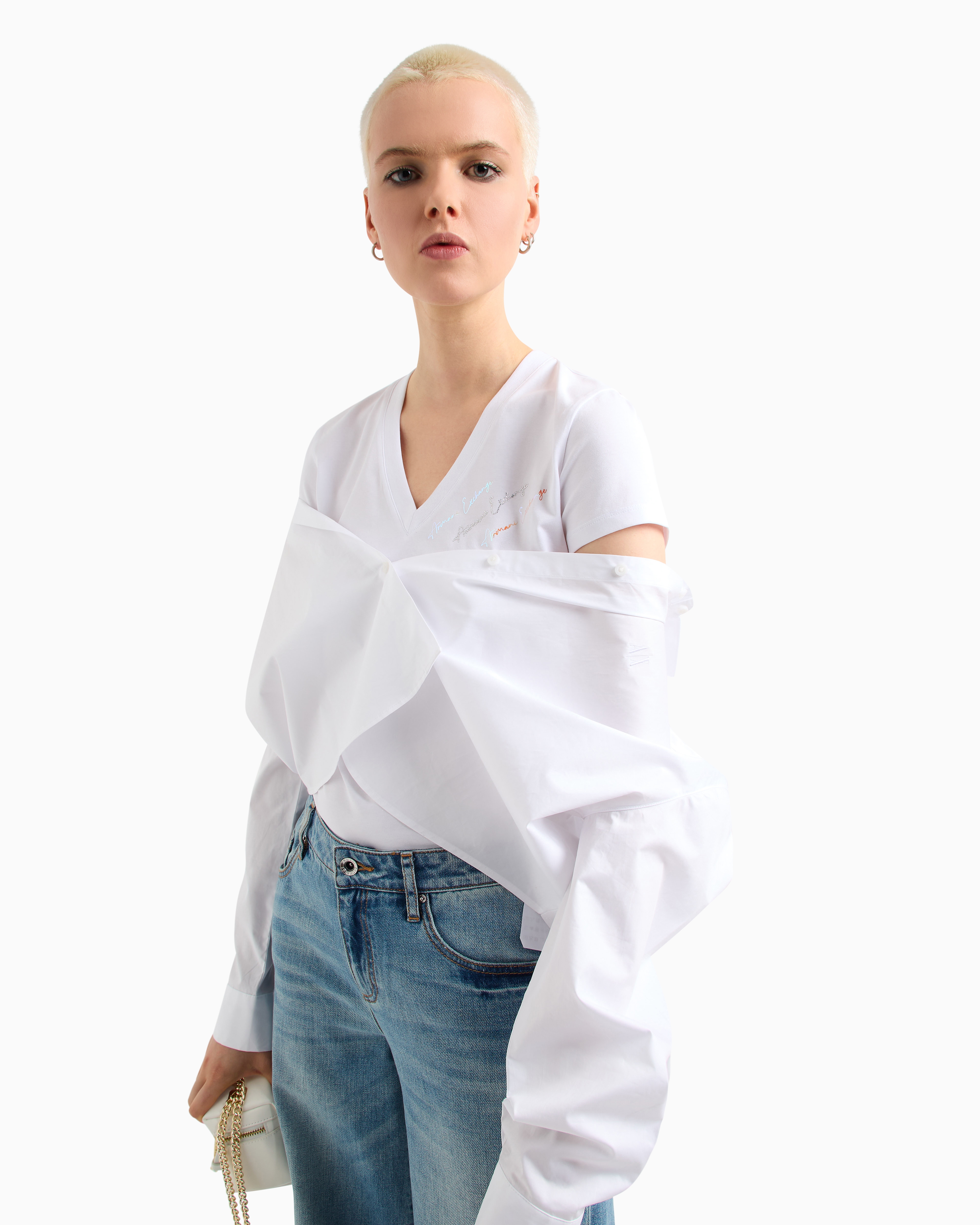 Armani Exchange Slim Fit T-shirts In White