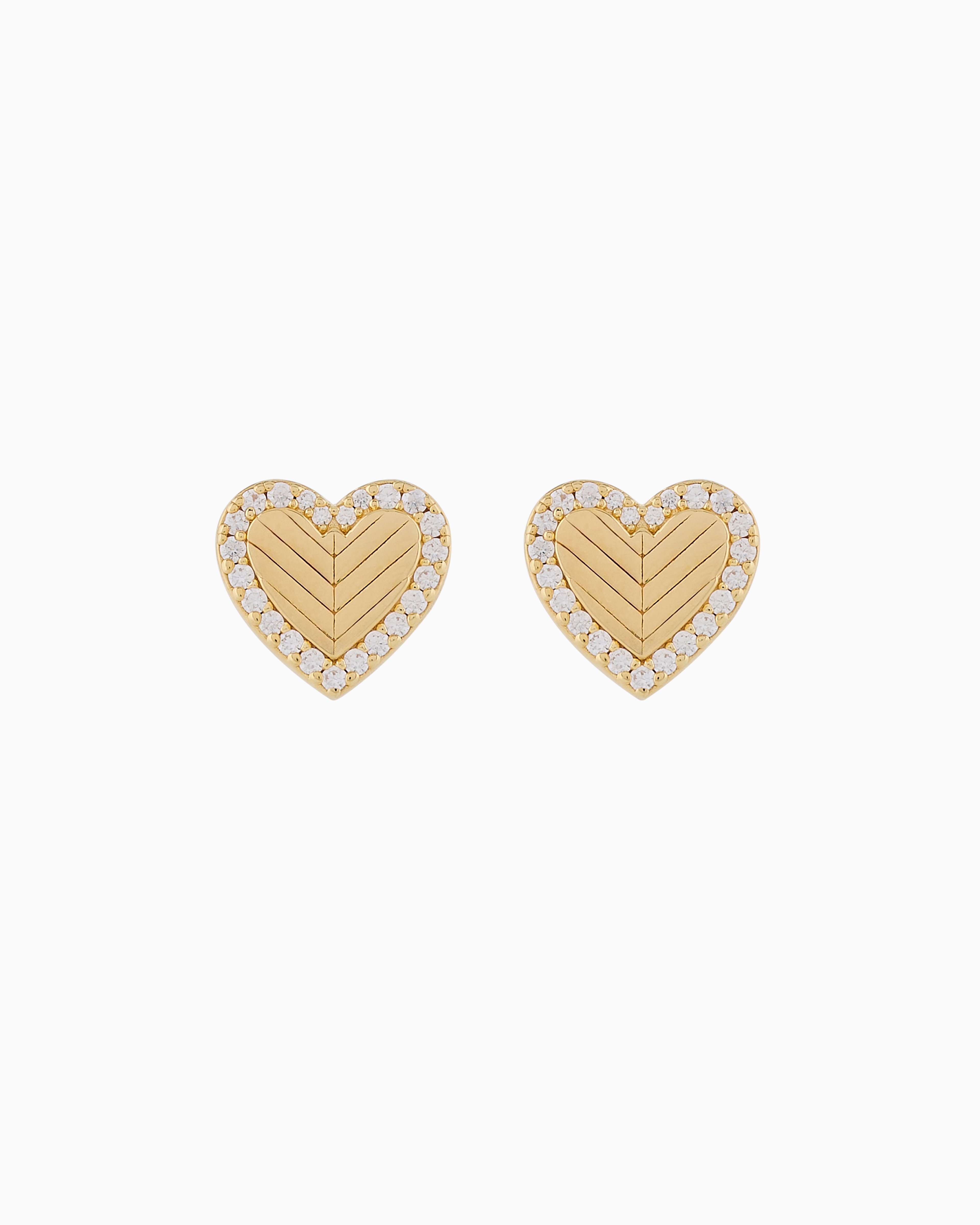 EMPORIO ARMANI GOLD-TONE STERLING SILVER STUD EARRINGS