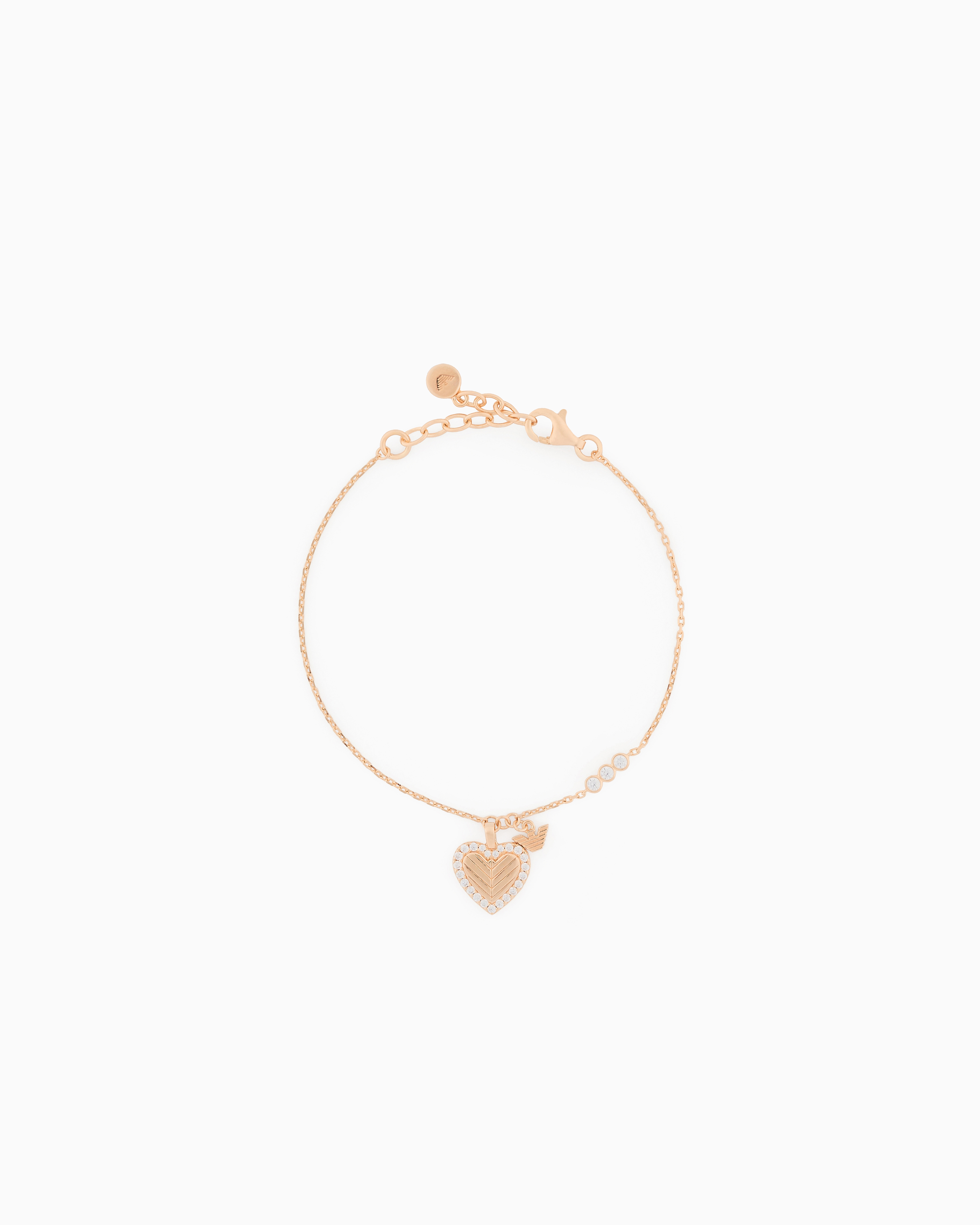 EMPORIO ARMANI ROSE GOLD-TONE STERLING SILVER STATION BRACELET