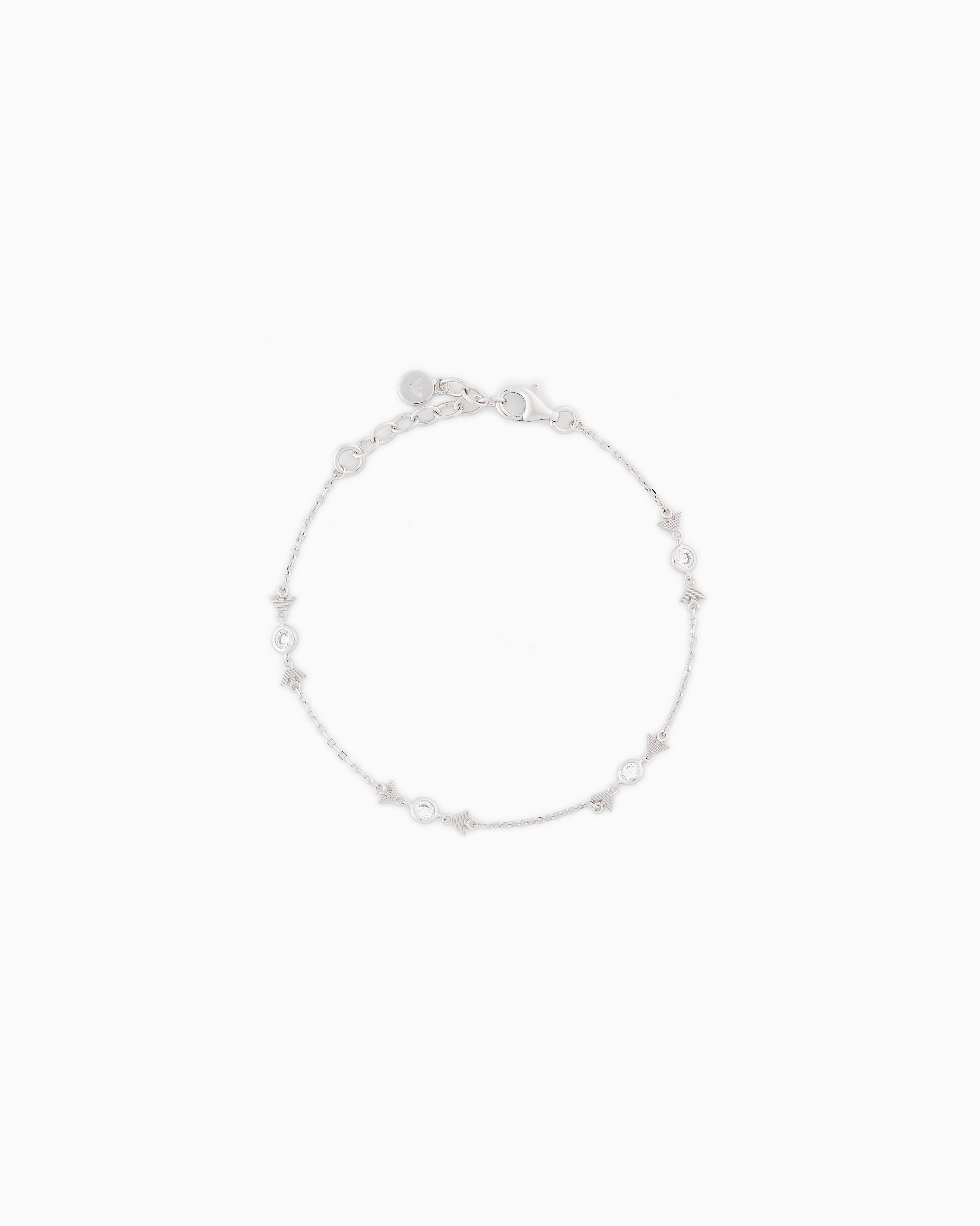 EMPORIO ARMANI STERLING SILVER STATION BRACELET