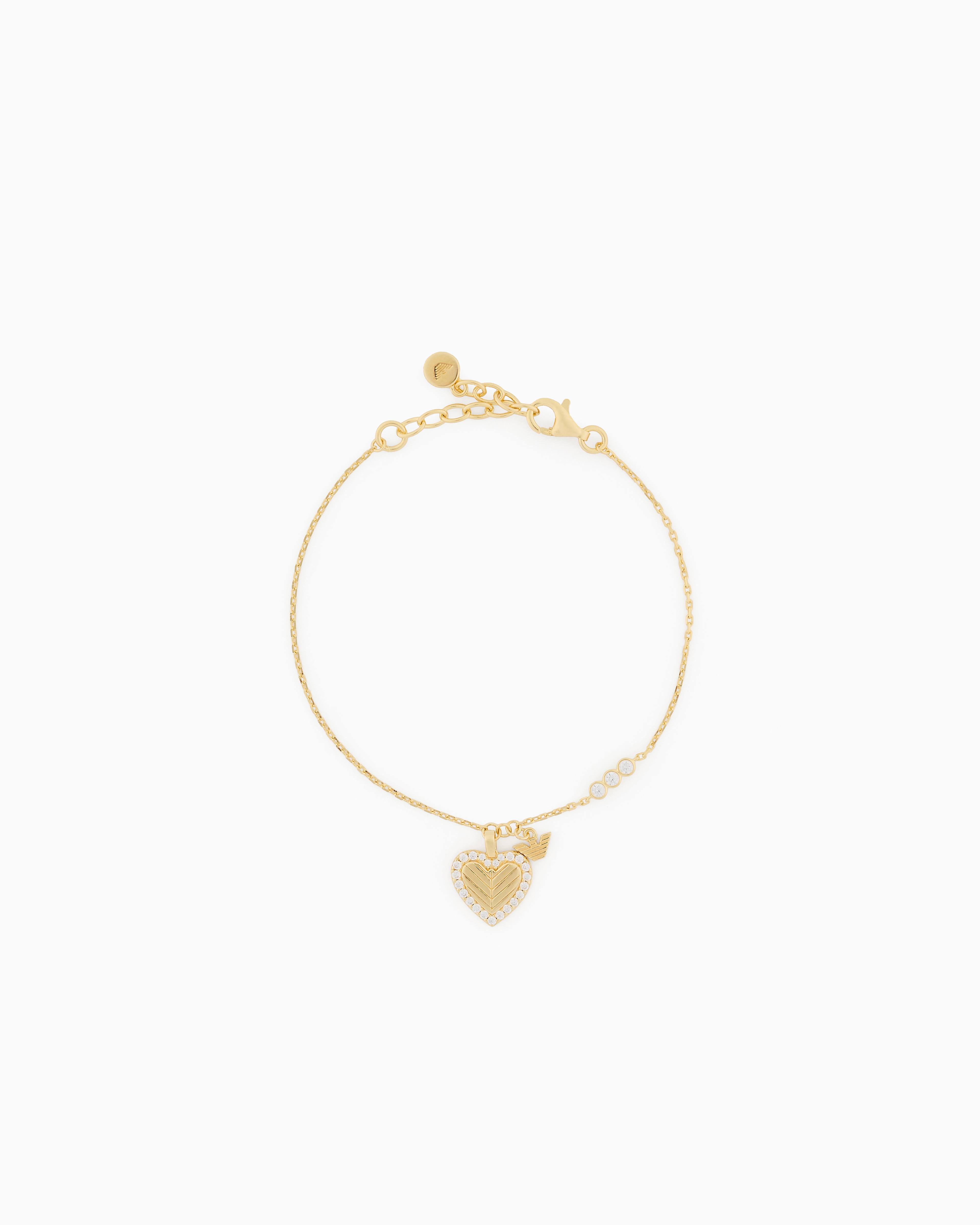 EMPORIO ARMANI GOLD-TONE STERLING SILVER STATION BRACELET