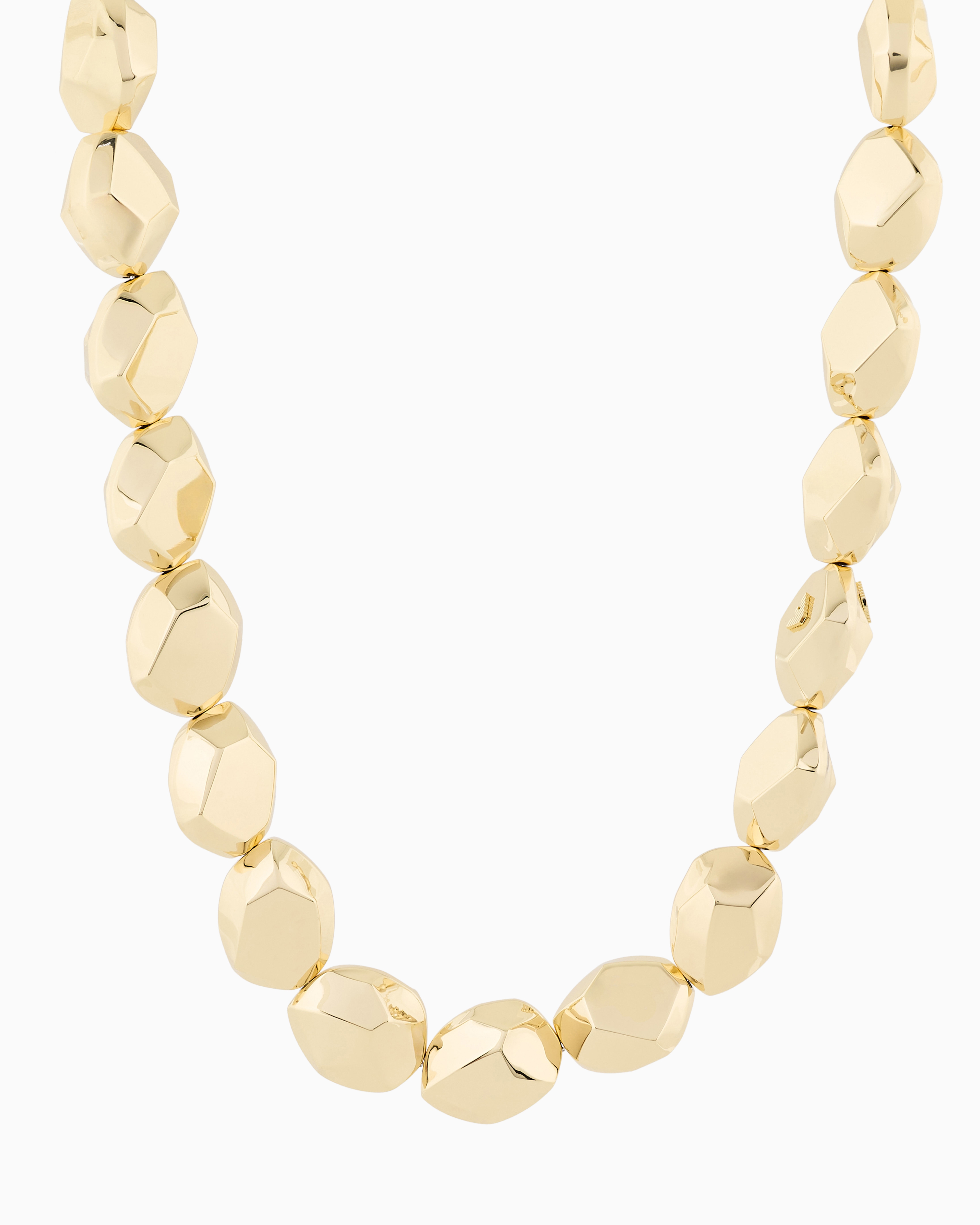 EMPORIO ARMANI GOLD-TONE BRASS BEADED NECKLACE