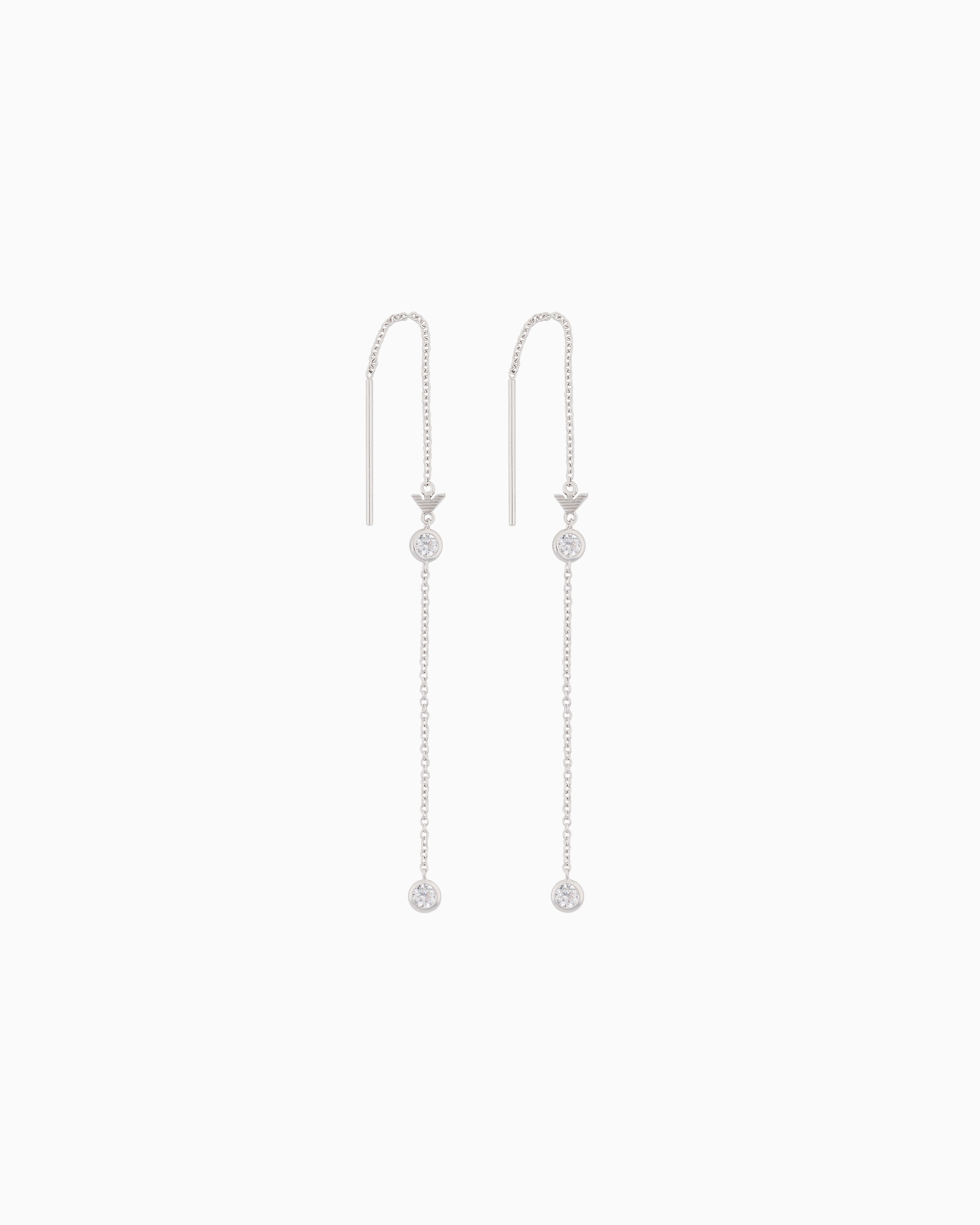 EMPORIO ARMANI STERLING SILVER DROP EARRINGS