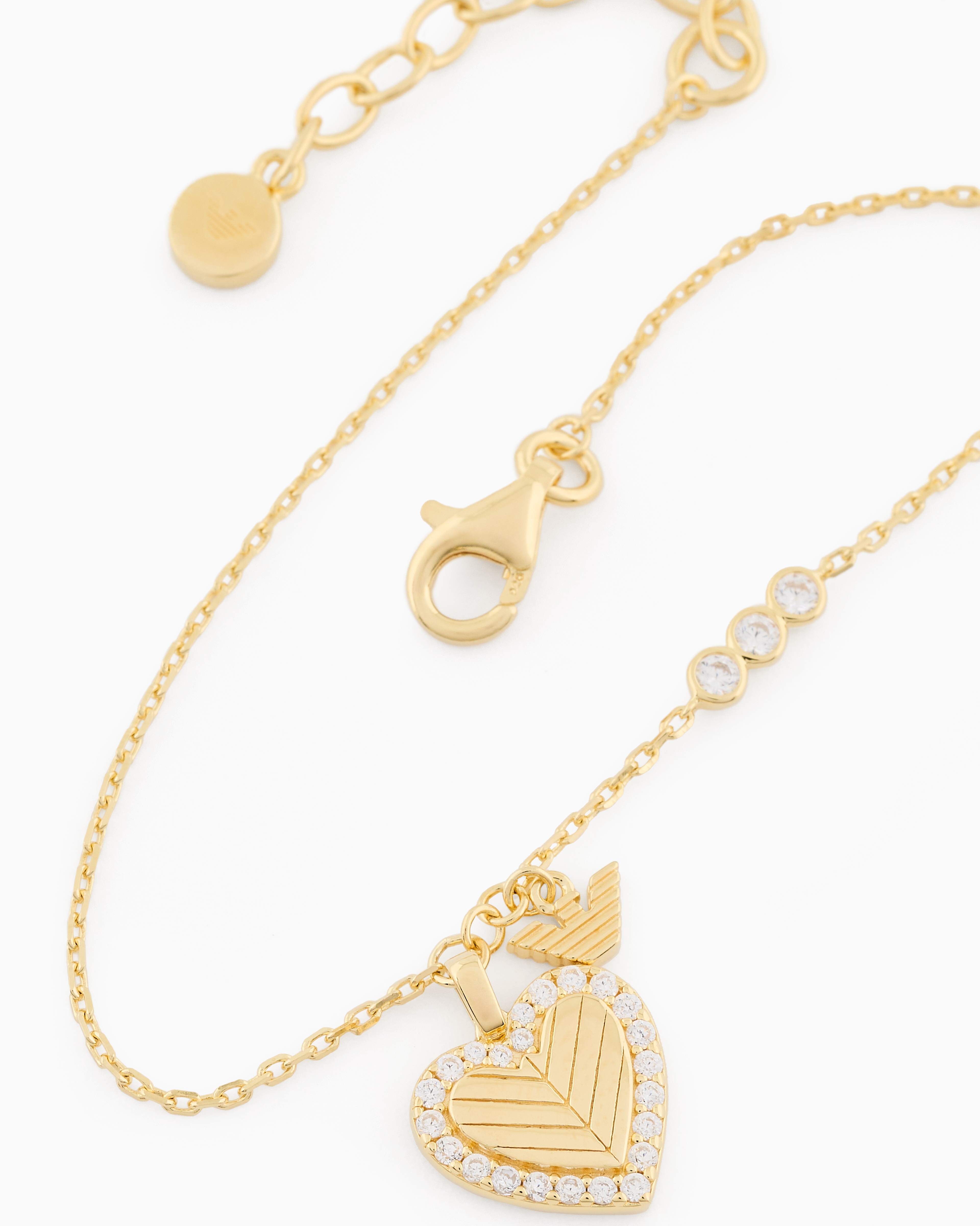 EMPORIO ARMANI GOLD-TONE STERLING SILVER STATION BRACELET