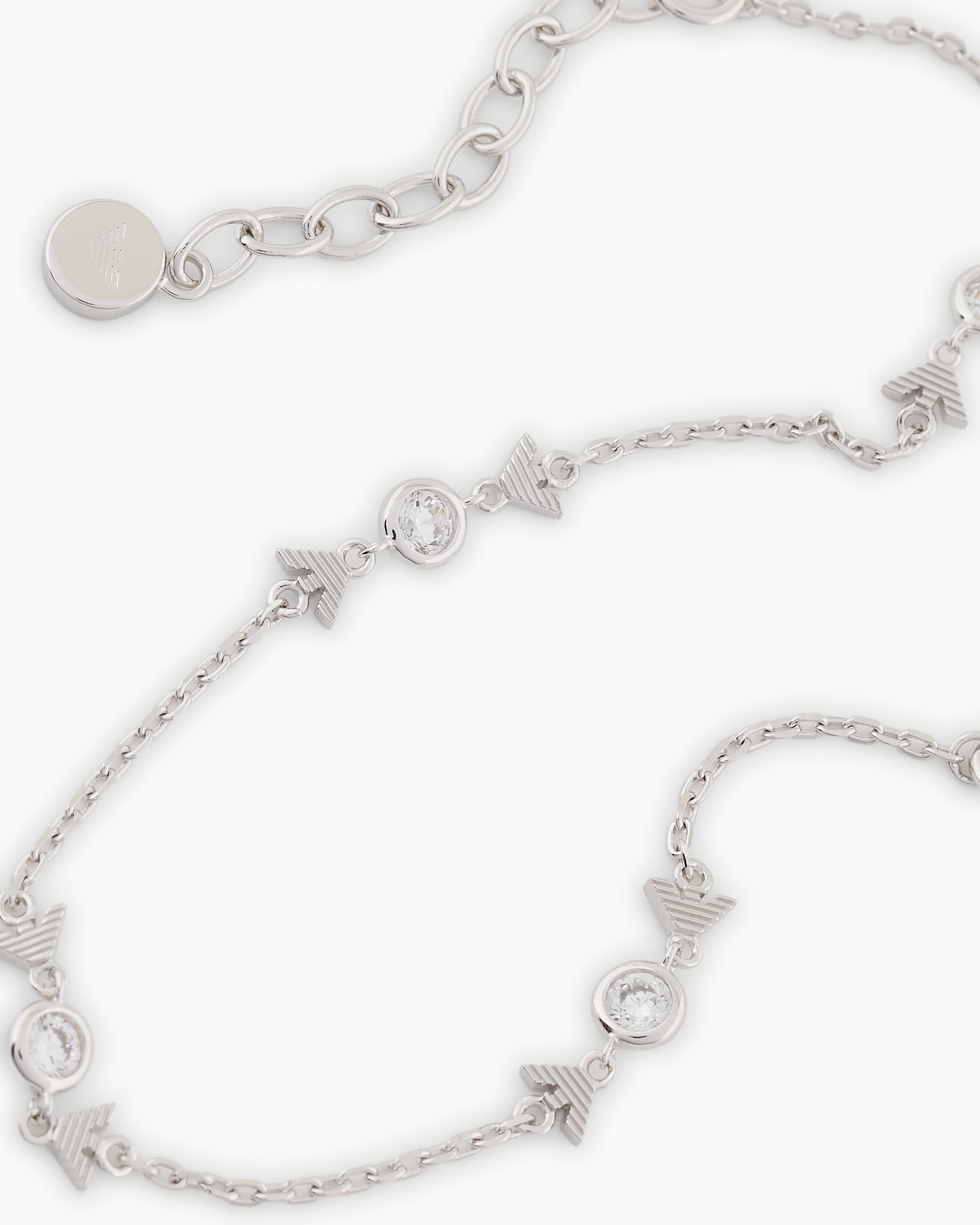 EMPORIO ARMANI STERLING SILVER STATION BRACELET