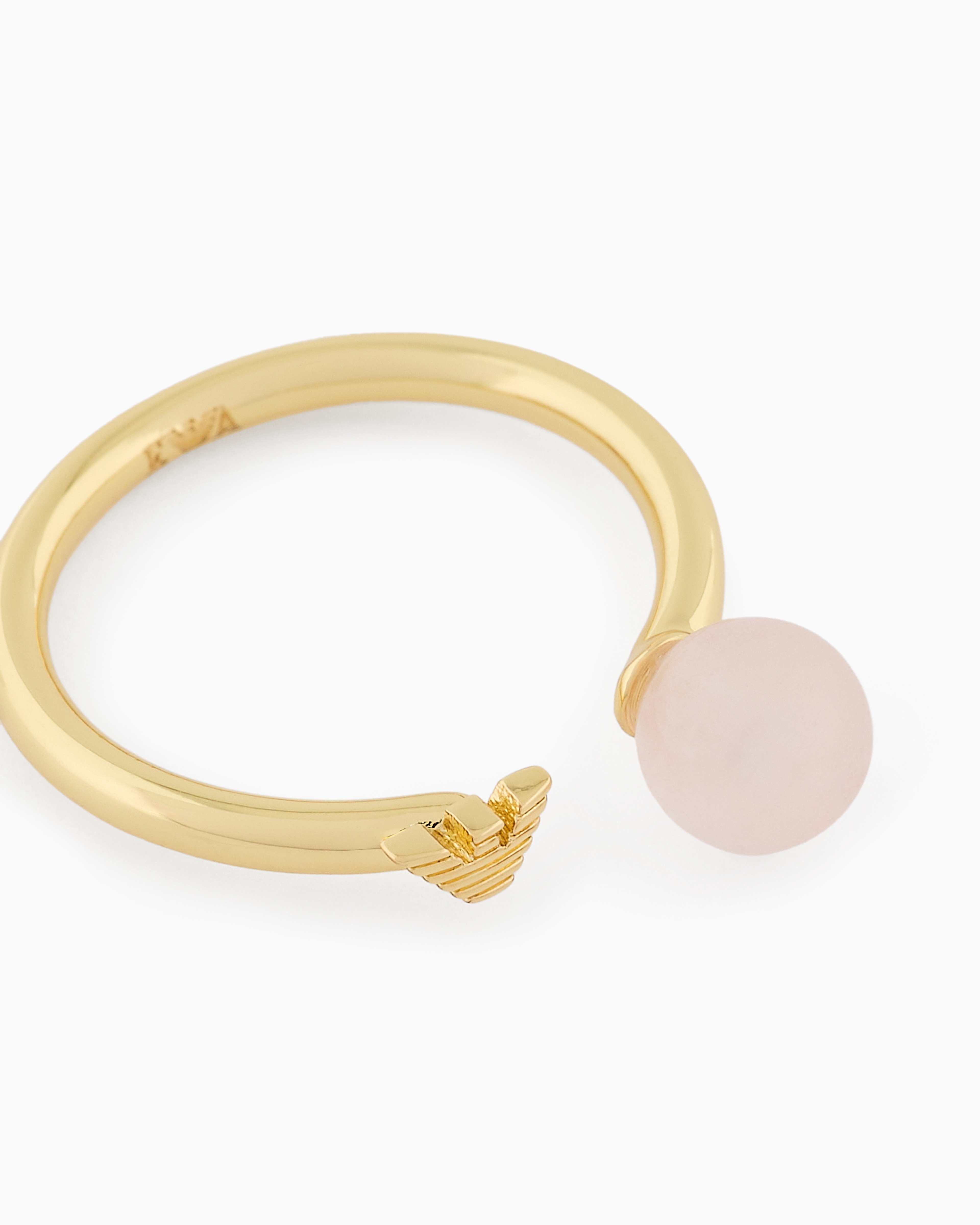 EMPORIO ARMANI GOLD-TONE BRASS CENTER FOCAL RING