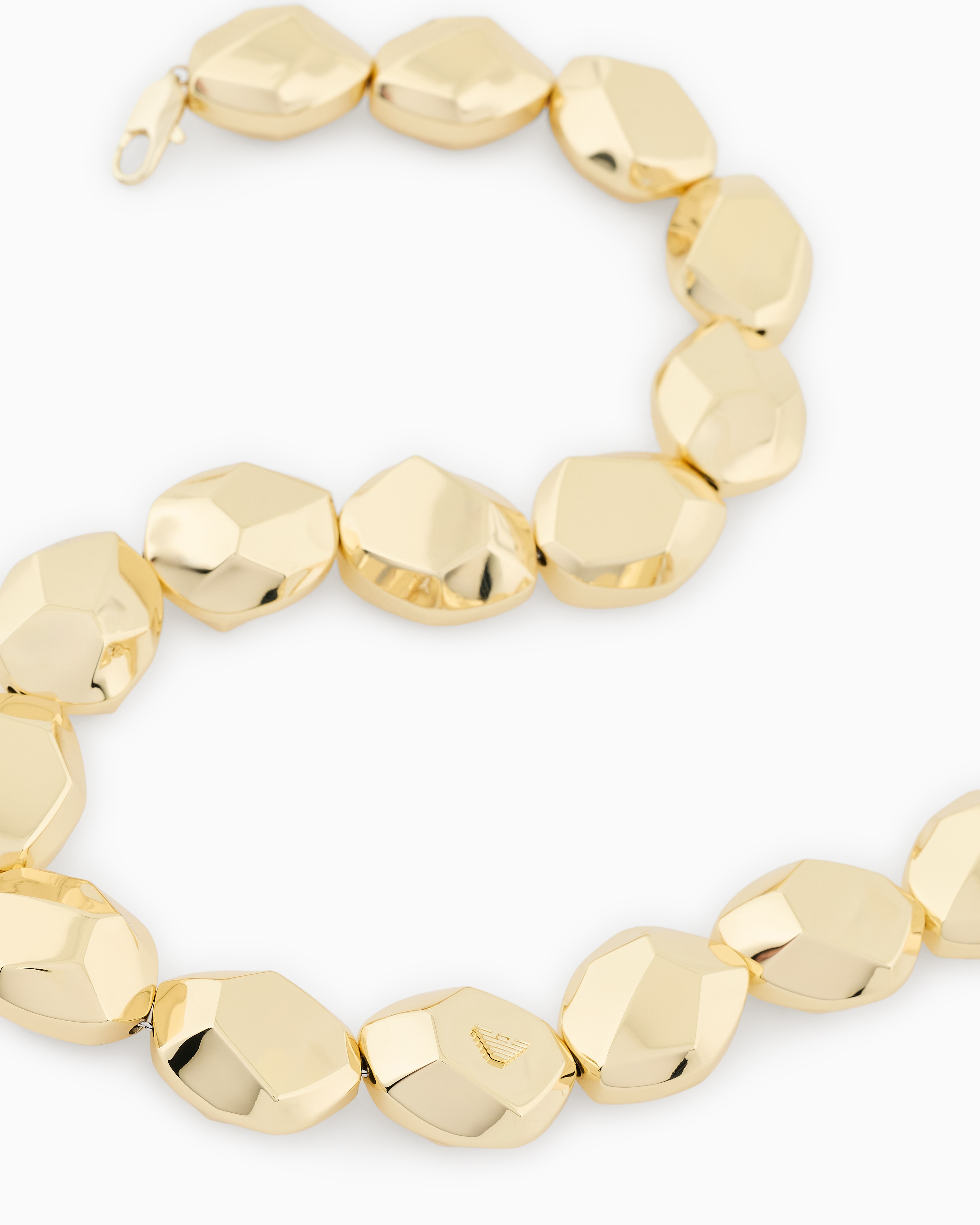 EMPORIO ARMANI GOLD-TONE BRASS BEADED NECKLACE
