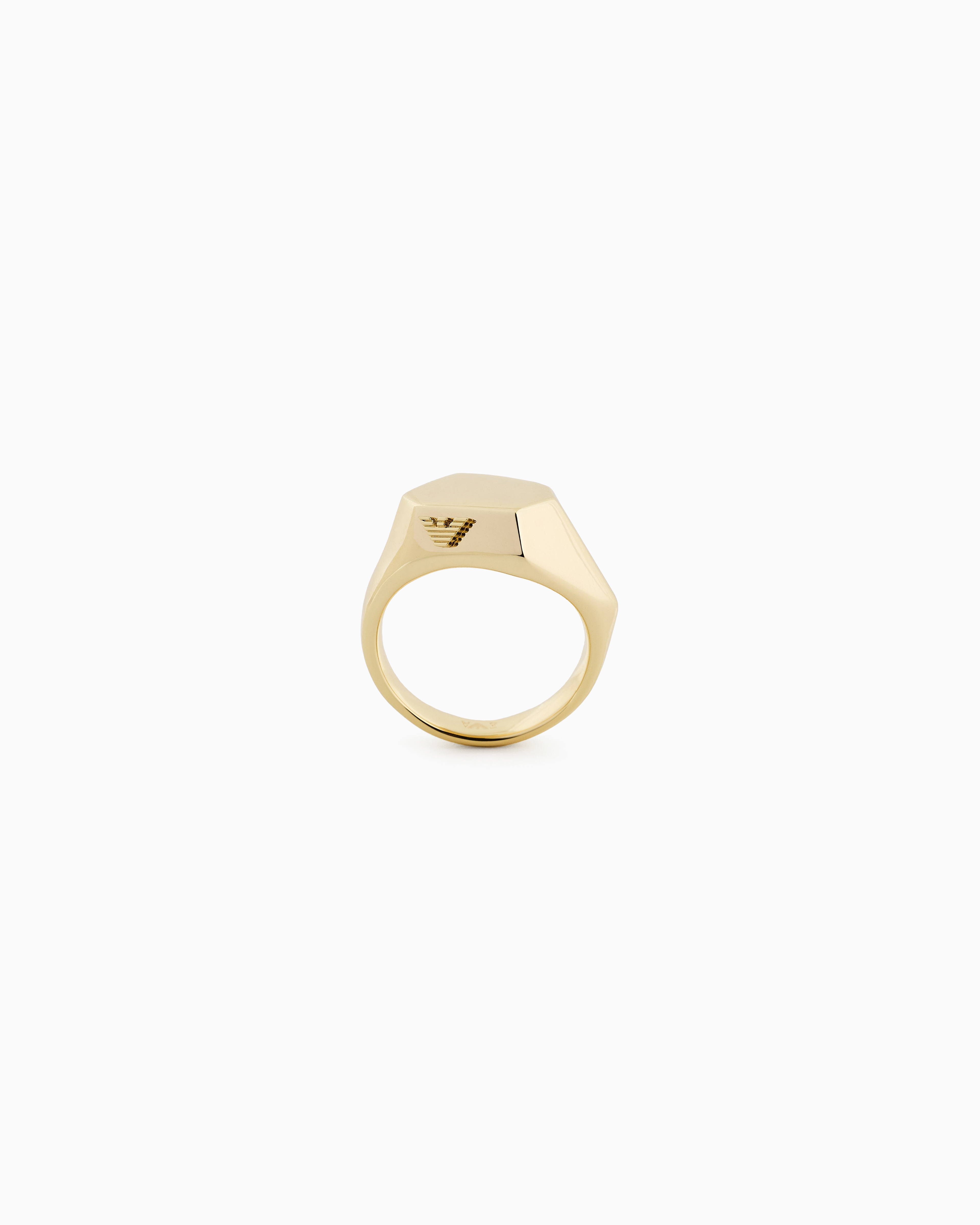EMPORIO ARMANI GOLD-TONE BRASS CENTER FOCAL RING