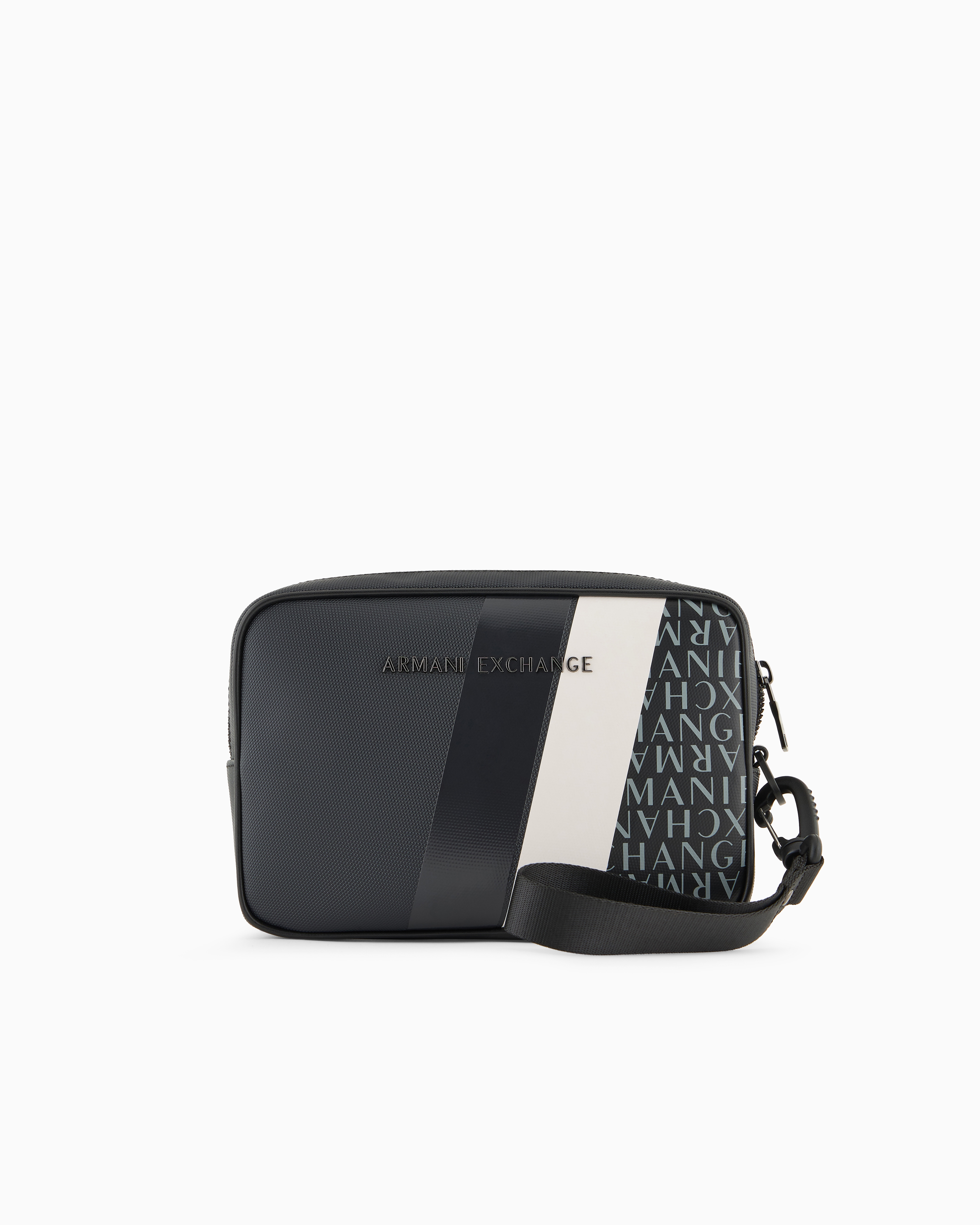 Armani Exchange Shoulder Bag With Contrasting Band In Navy Blue