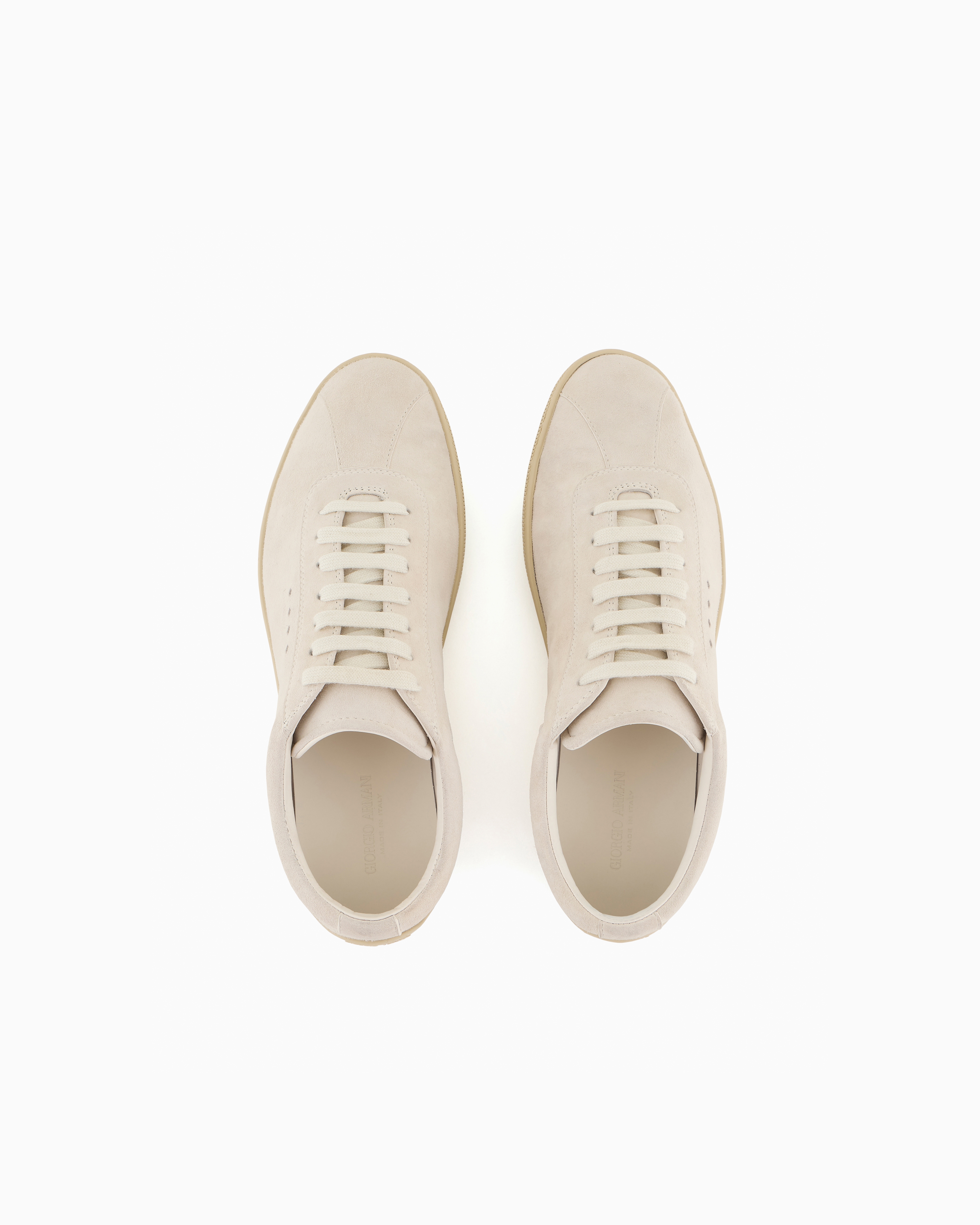Giorgio Armani Suede Sneakers In White