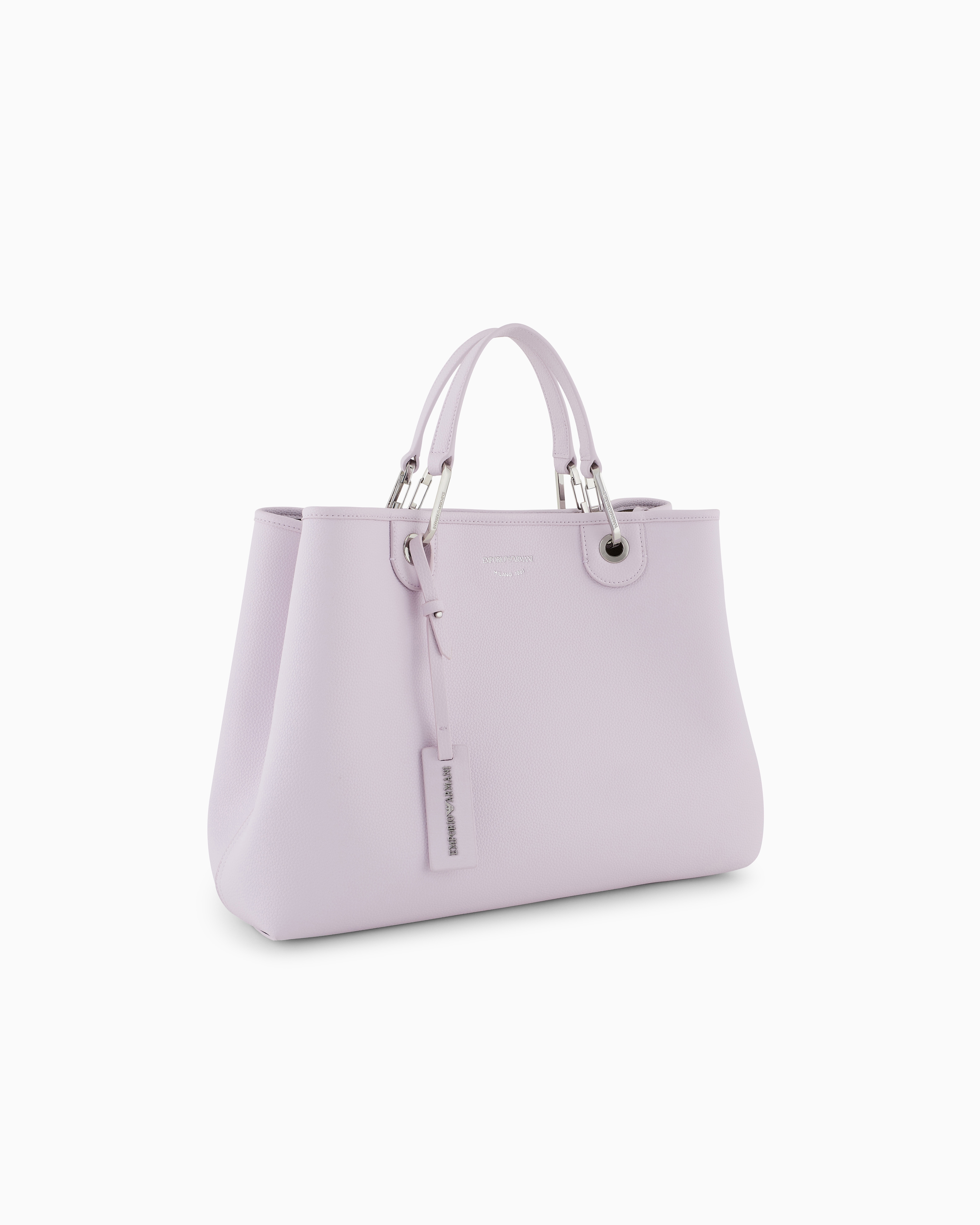 Emporio Armani Medium Myea Shopper Bag With Deer Print In Pink