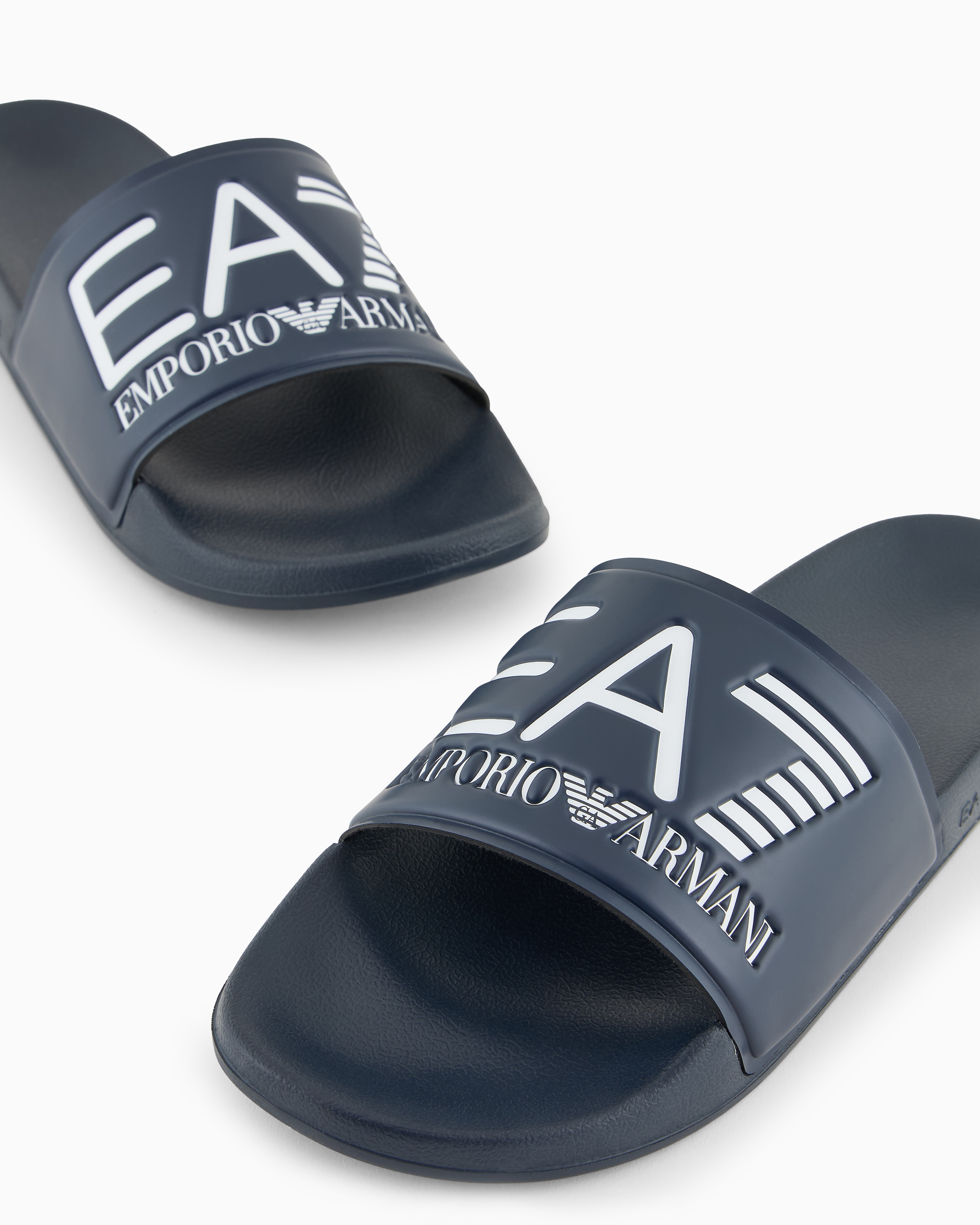 Ea7 Logo Pool Slides In Blue