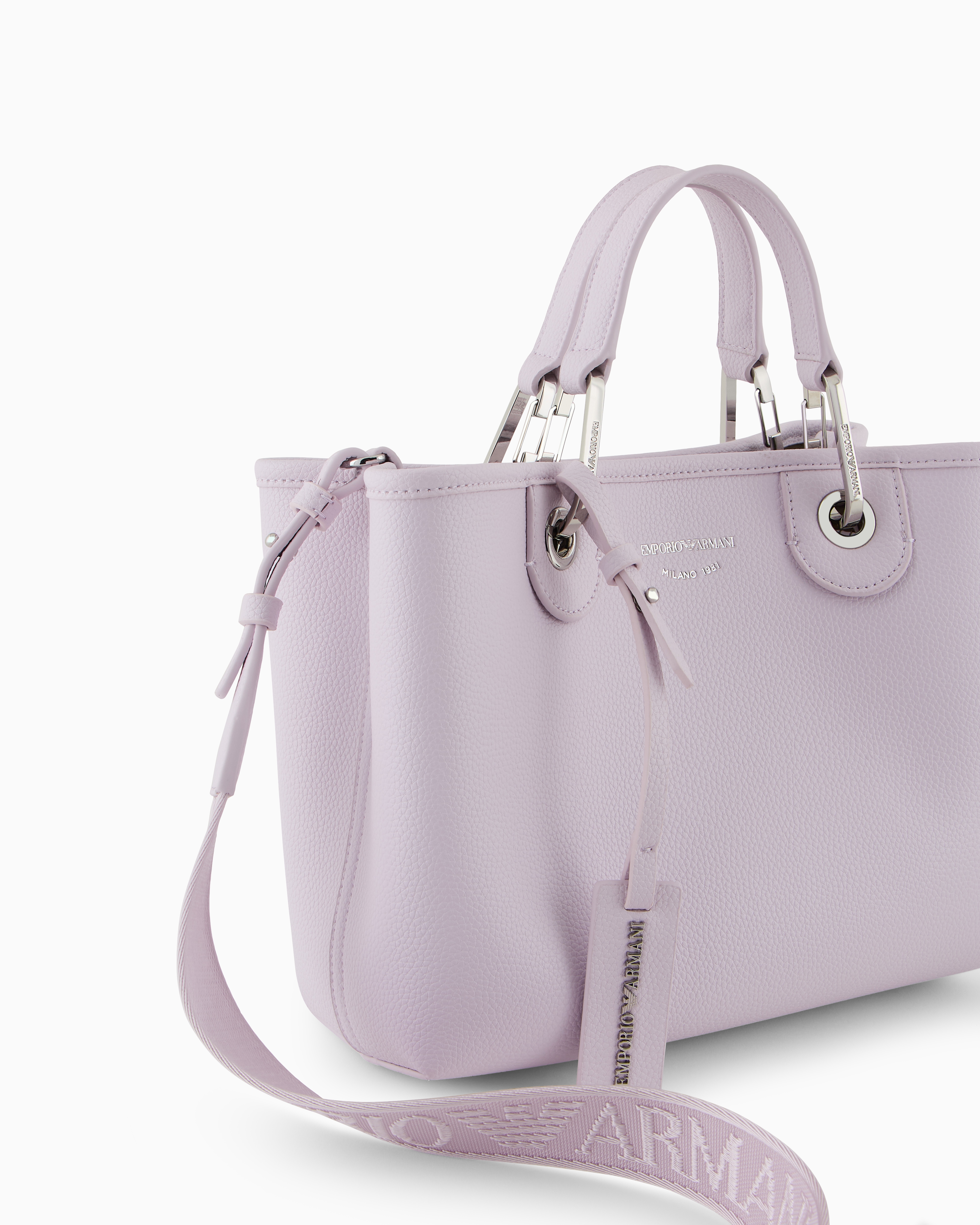Emporio Armani Small Myea Shopper Bag With Deer Print In Pink
