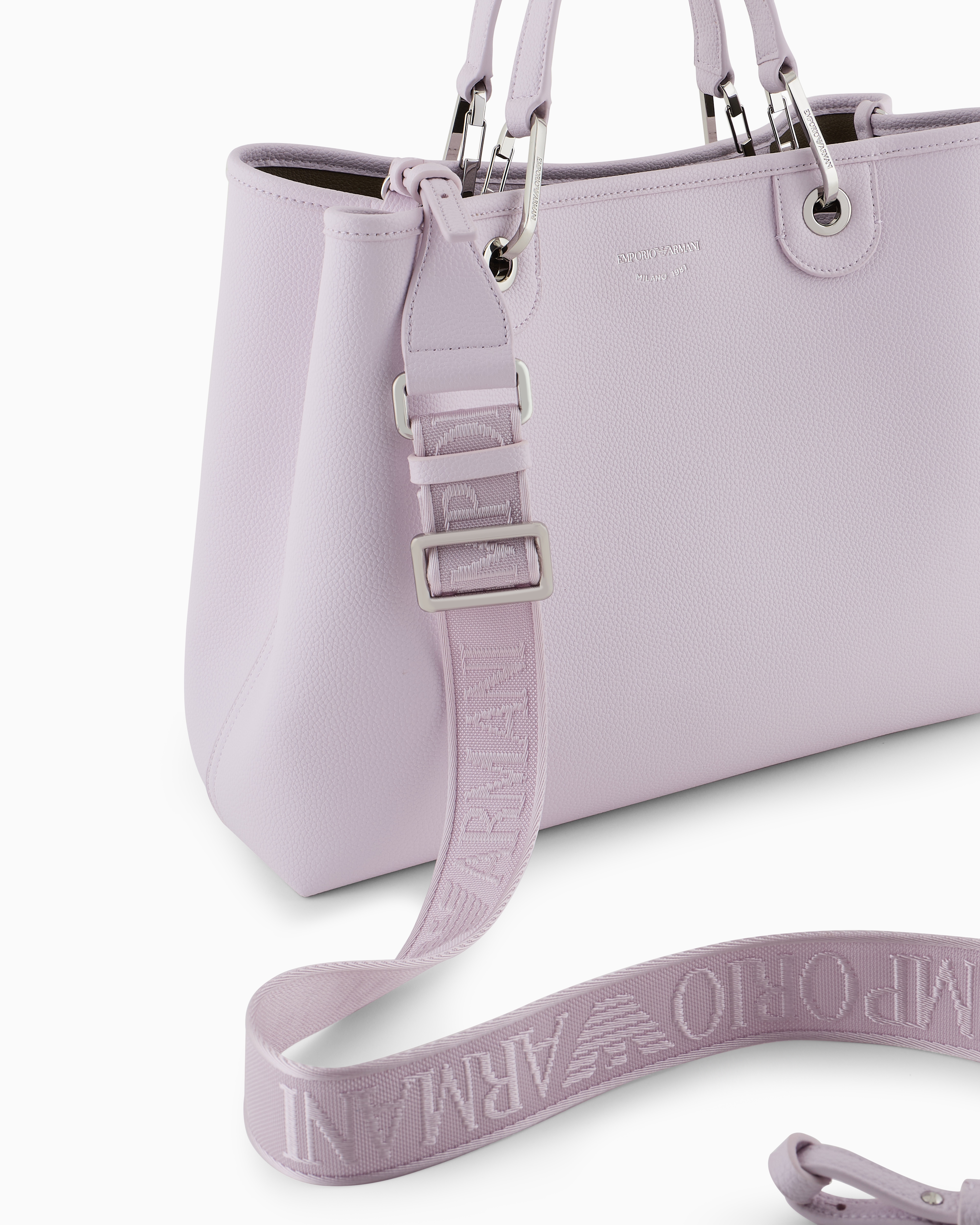 Emporio Armani Medium Myea Shopper Bag With Deer Print In Pink