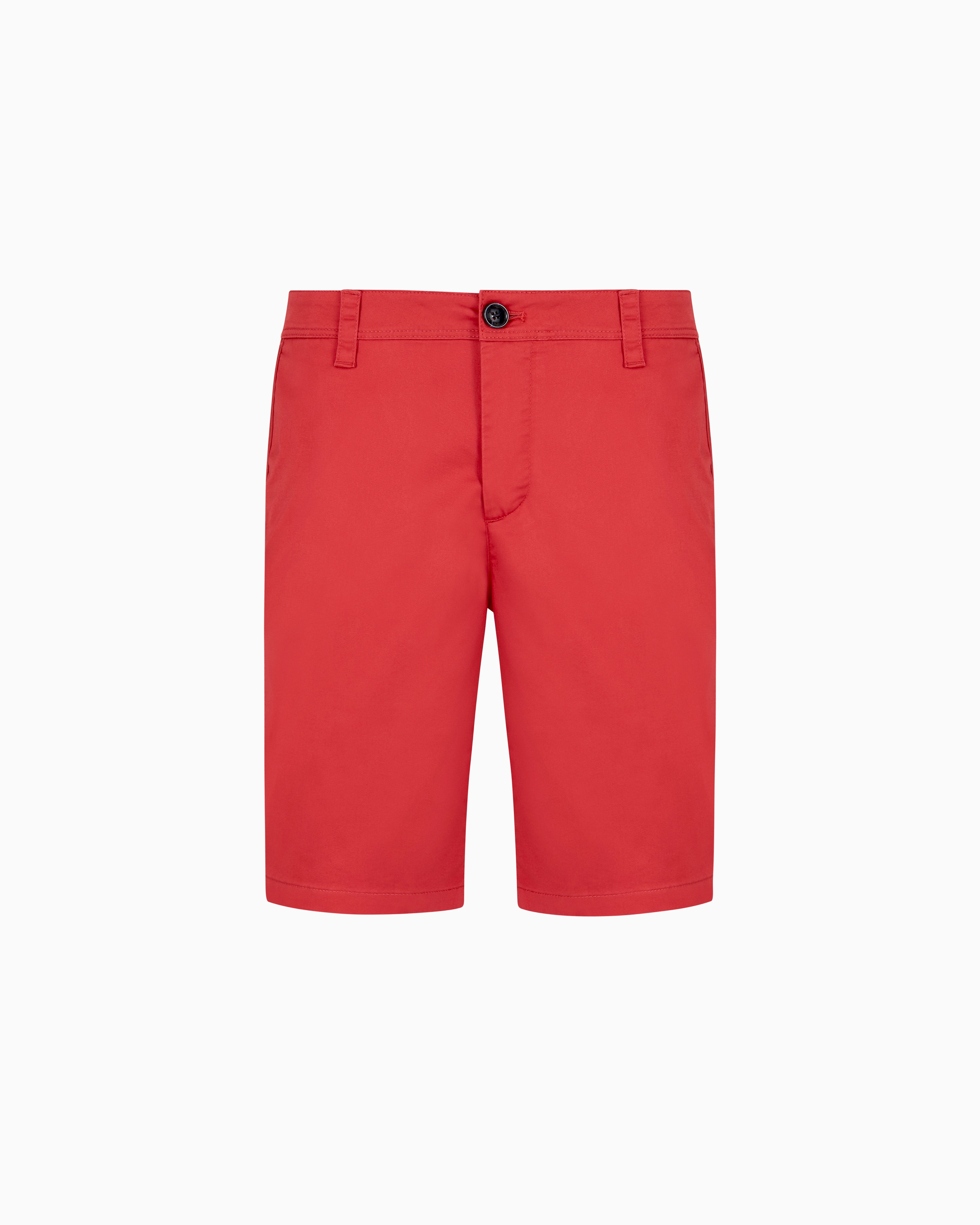Armani Exchange Bermuda Shorts In Satin Stretch Fabric In Red