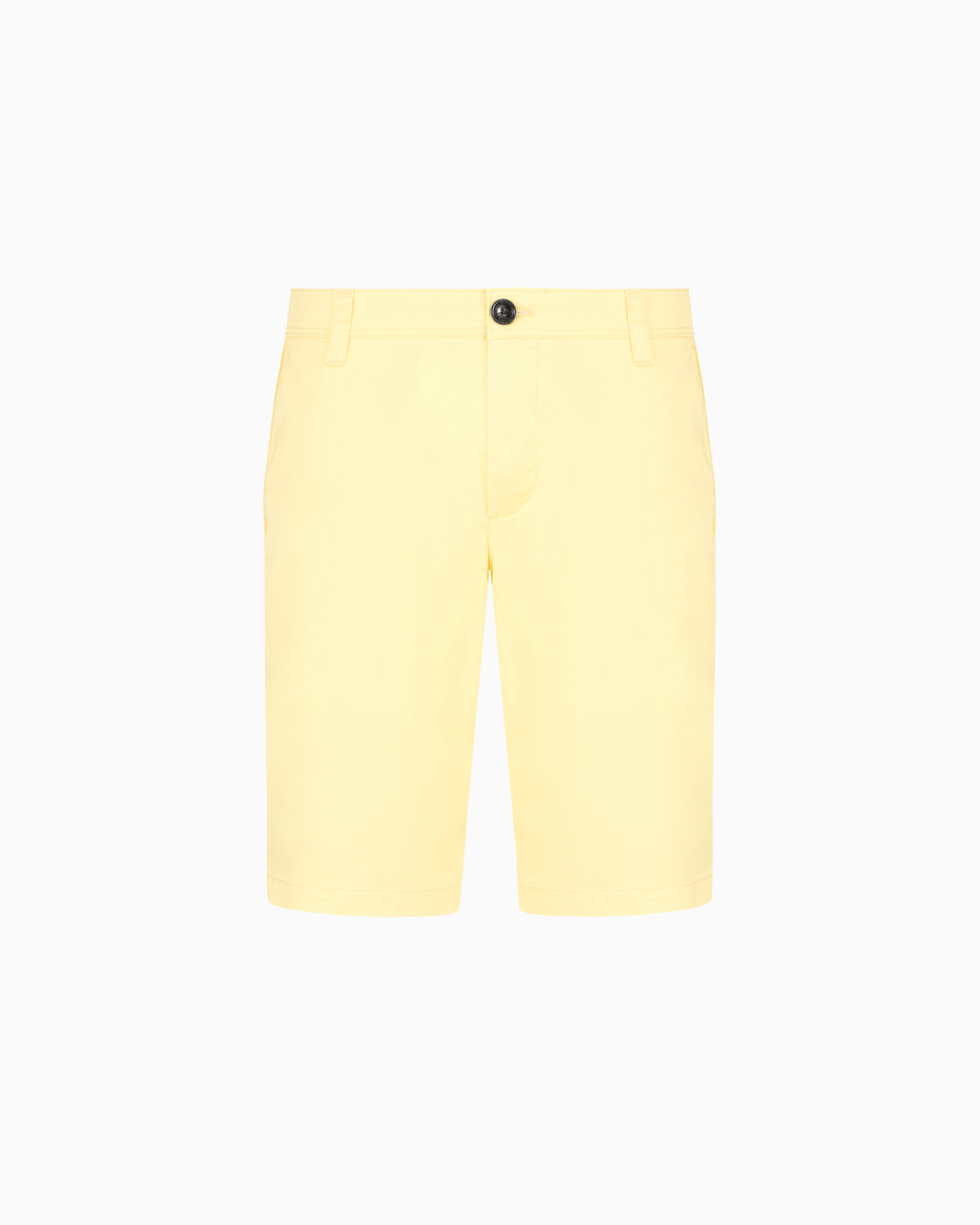 Armani Exchange Bermuda Shorts In Satin Stretch Fabric In Yellow