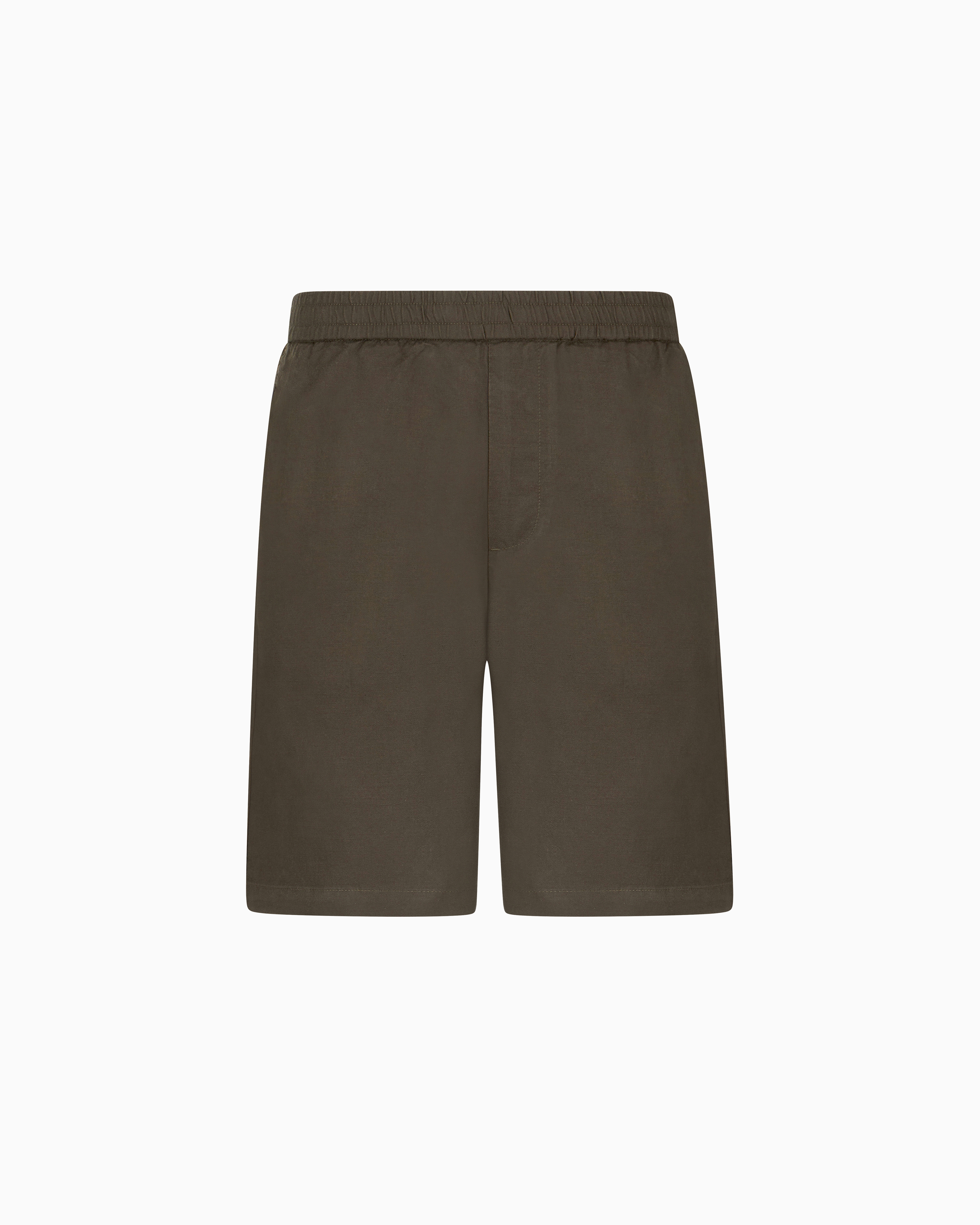 Armani Exchange Elastic Waist Shorts In Green