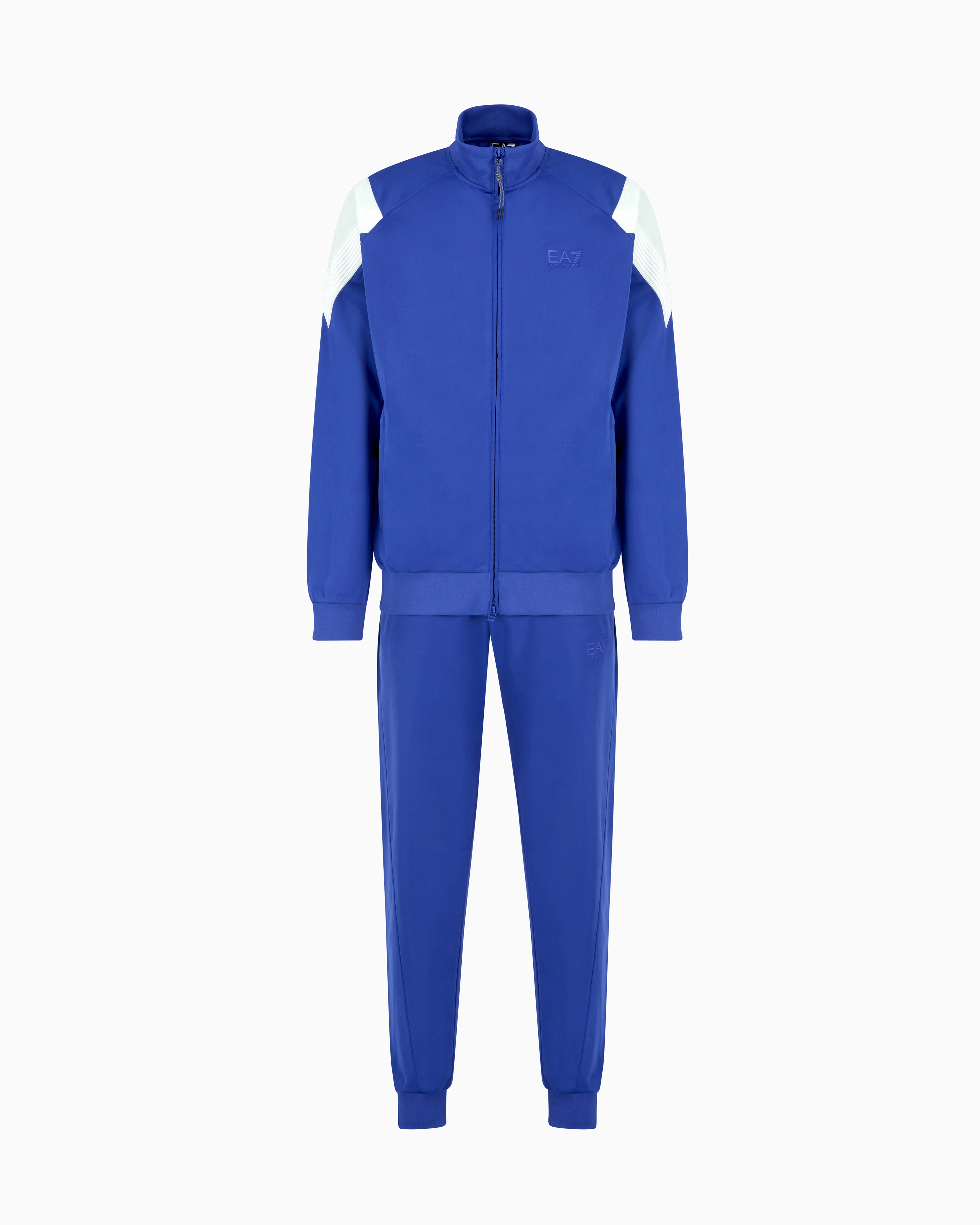 Ea7 7 Lines Tracksuit In Technical Fabric In Blue