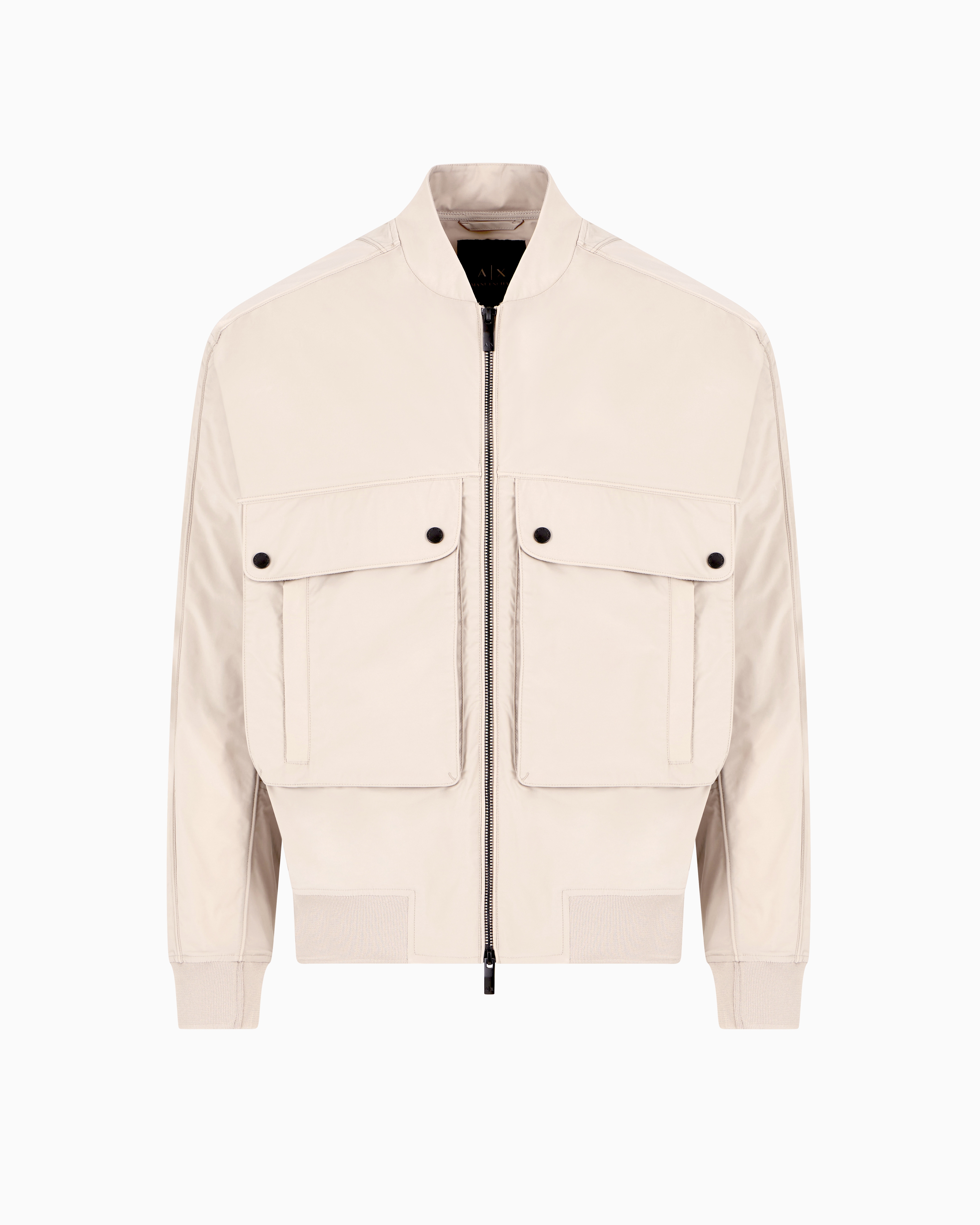 Armani Exchange Bomber With Maxi Pockets In Beige