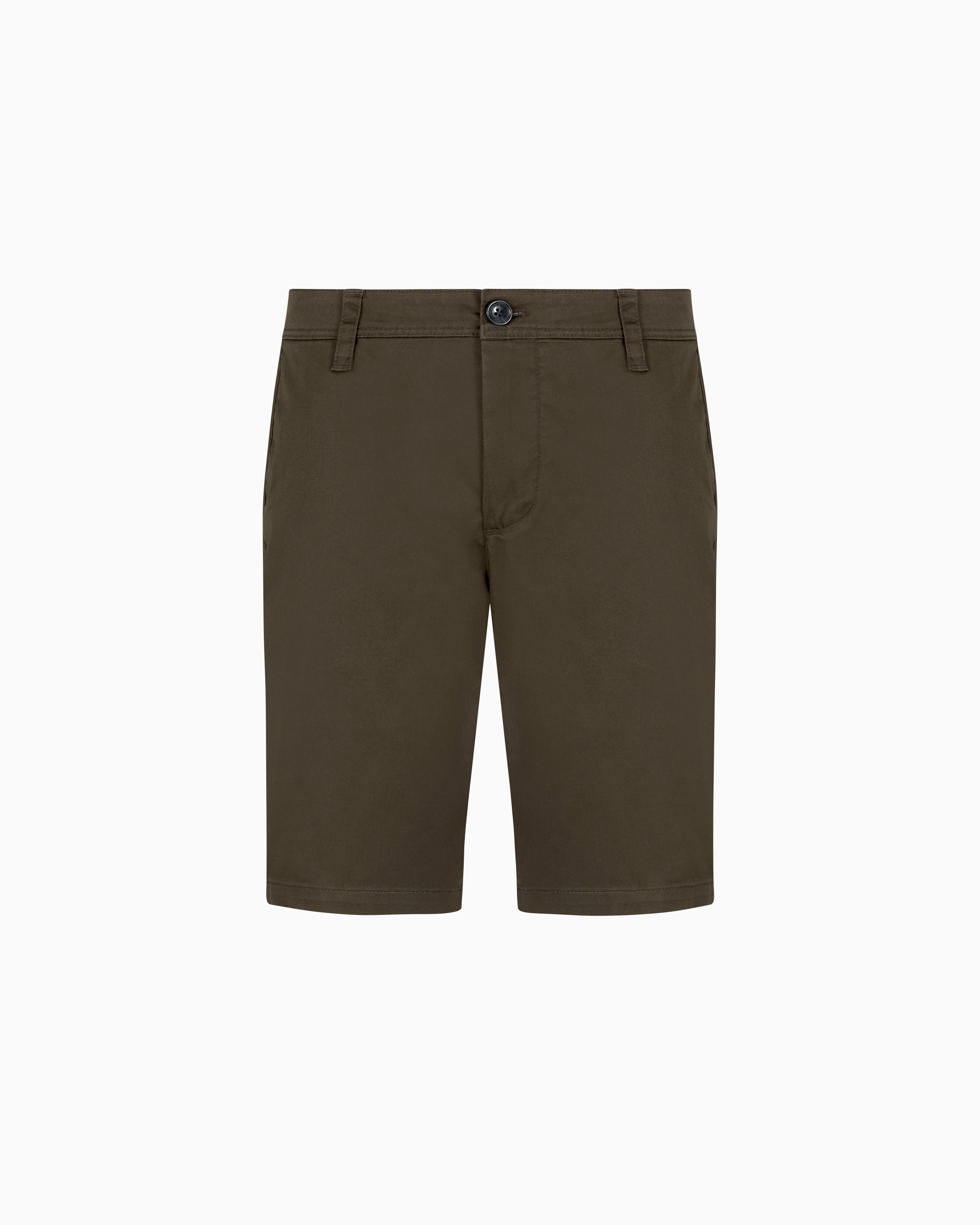 Armani Exchange Bermuda Shorts In Satin Stretch Fabric In Green
