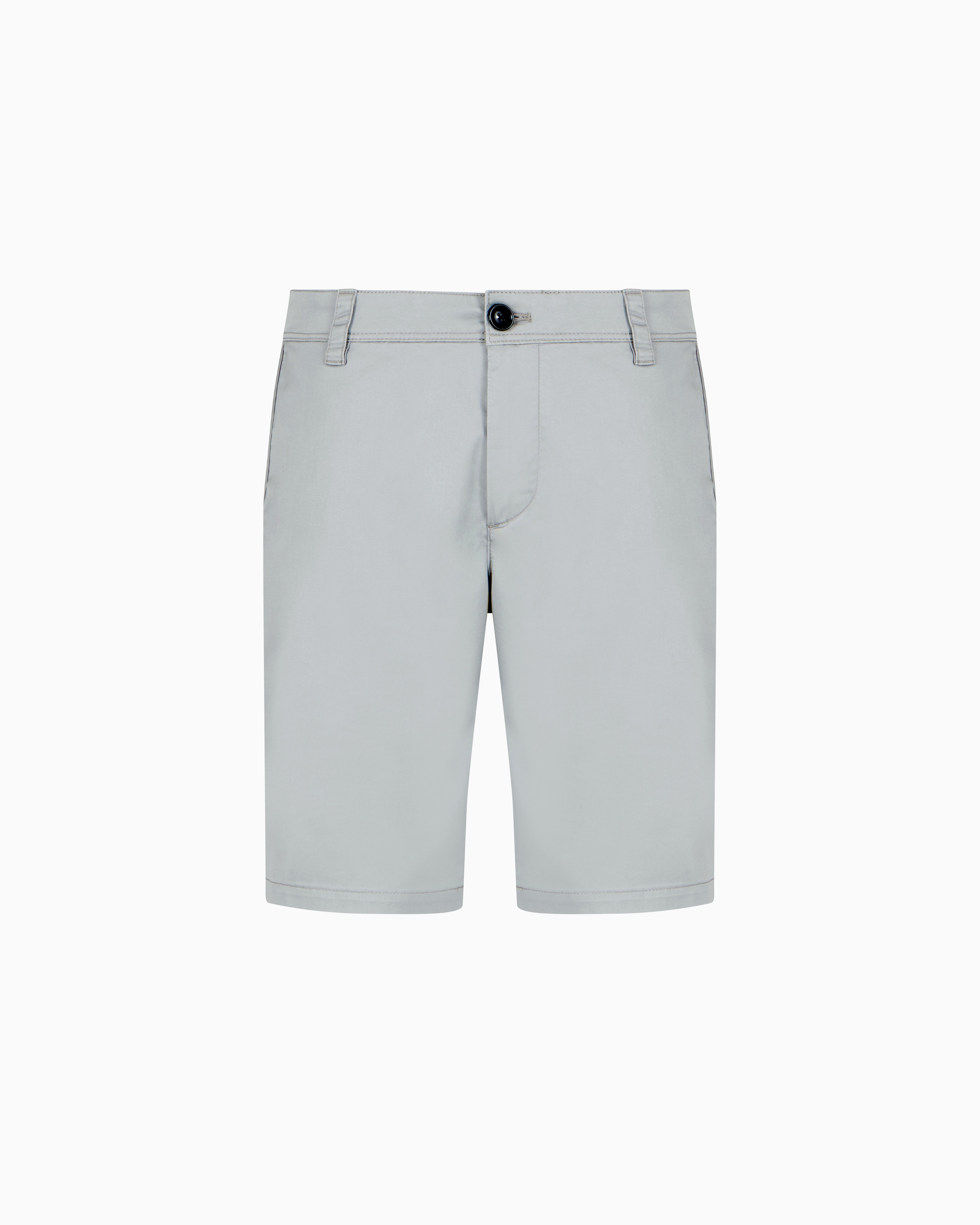 Armani Exchange Bermuda Shorts In Satin Stretch Fabric In Grey