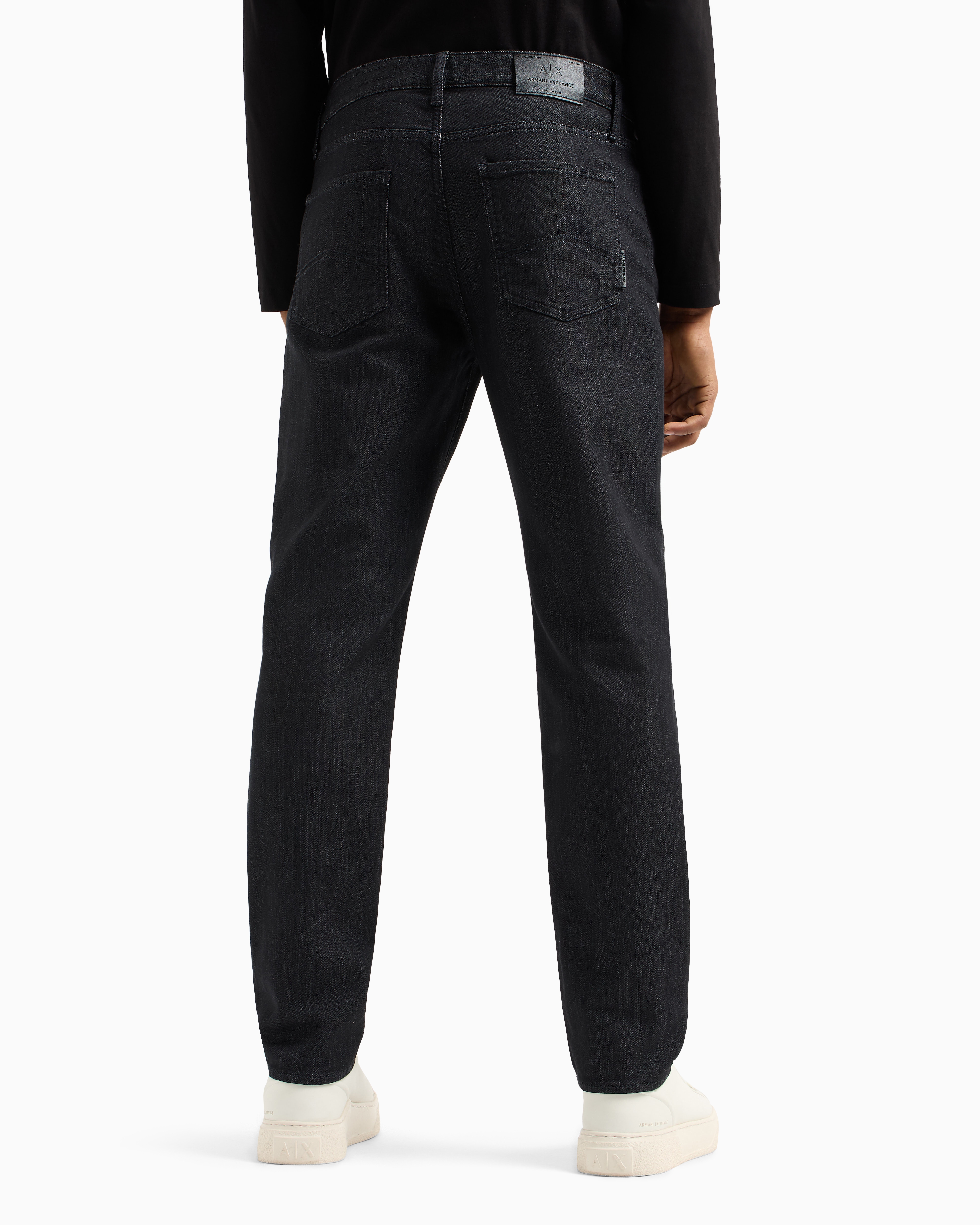 Armani Exchange - J14 skinny fit jeans stone washed cotton denim, Man, Black, Size:
