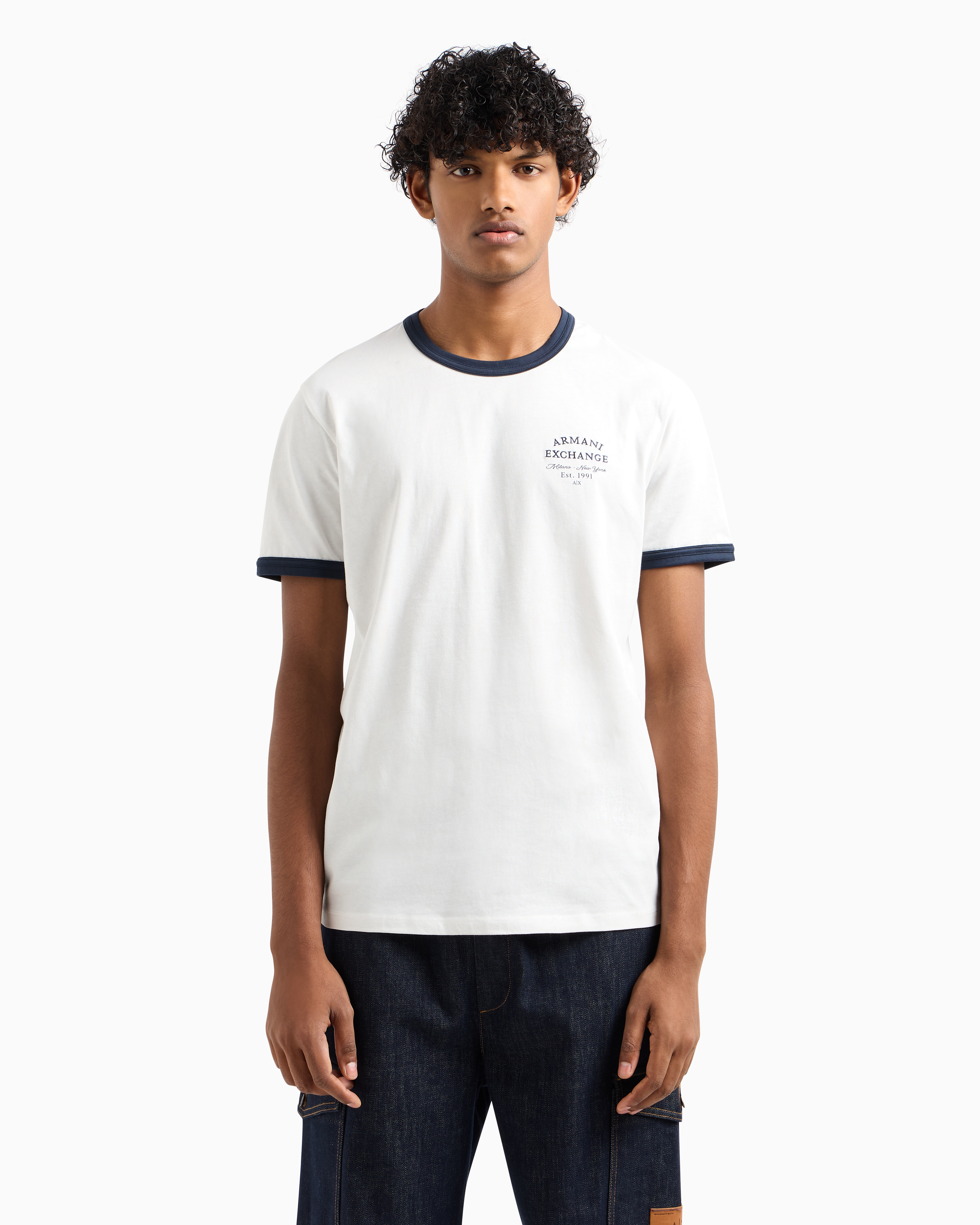Armani Exchange - ASV Organic Cotton Regular Fit T-Shirt, Man, White, Size: