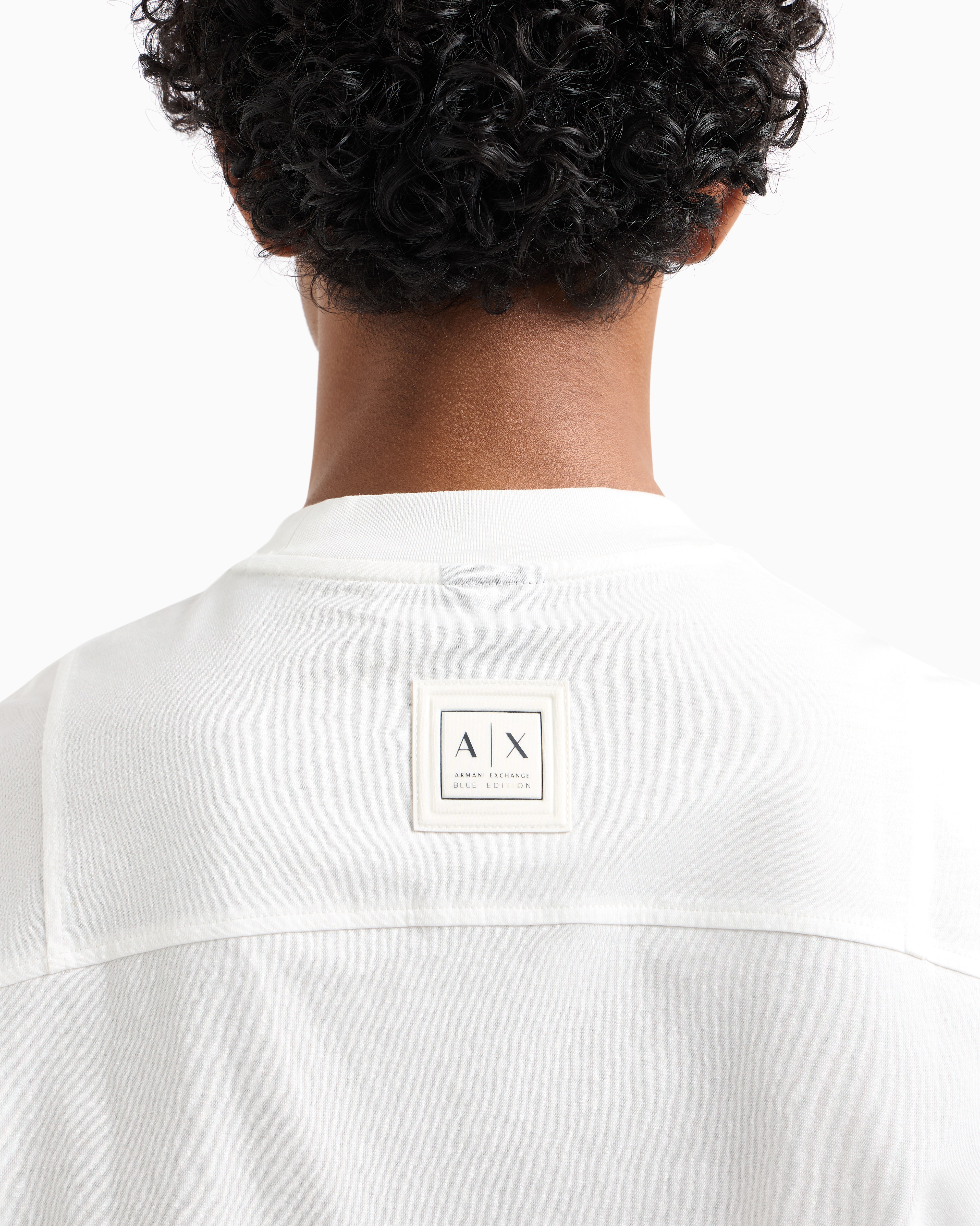 Armani Exchange - Mercerized cotton short-sleeved sweatshirt, Man, White, Size: XL